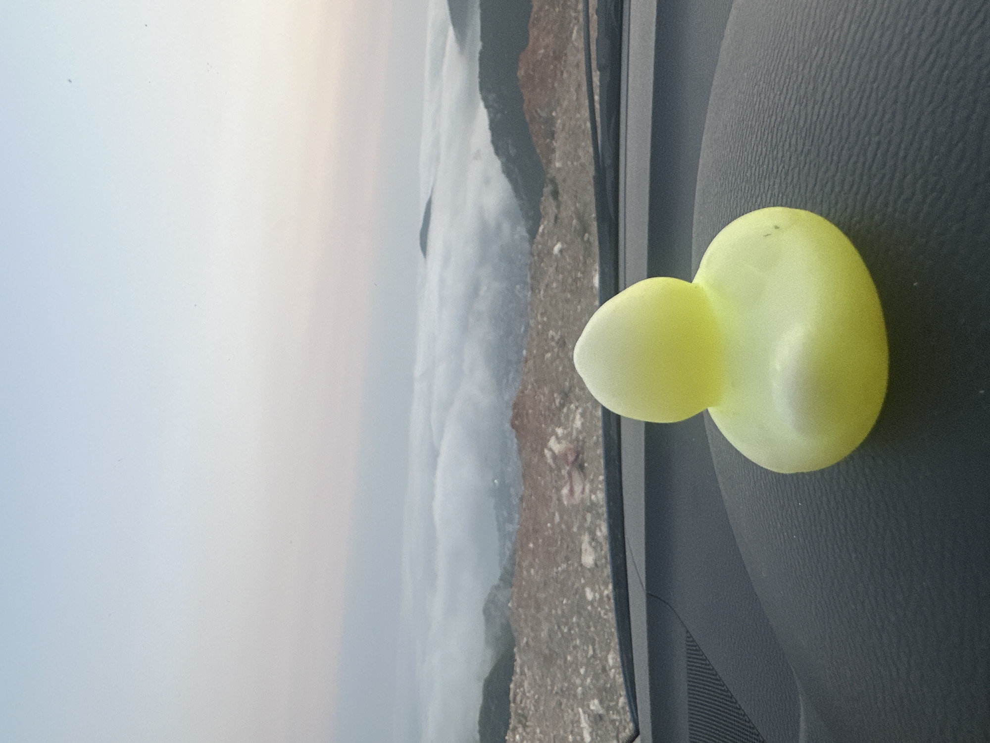 Cars parked above the clouds in Montenegro, rubber duck included