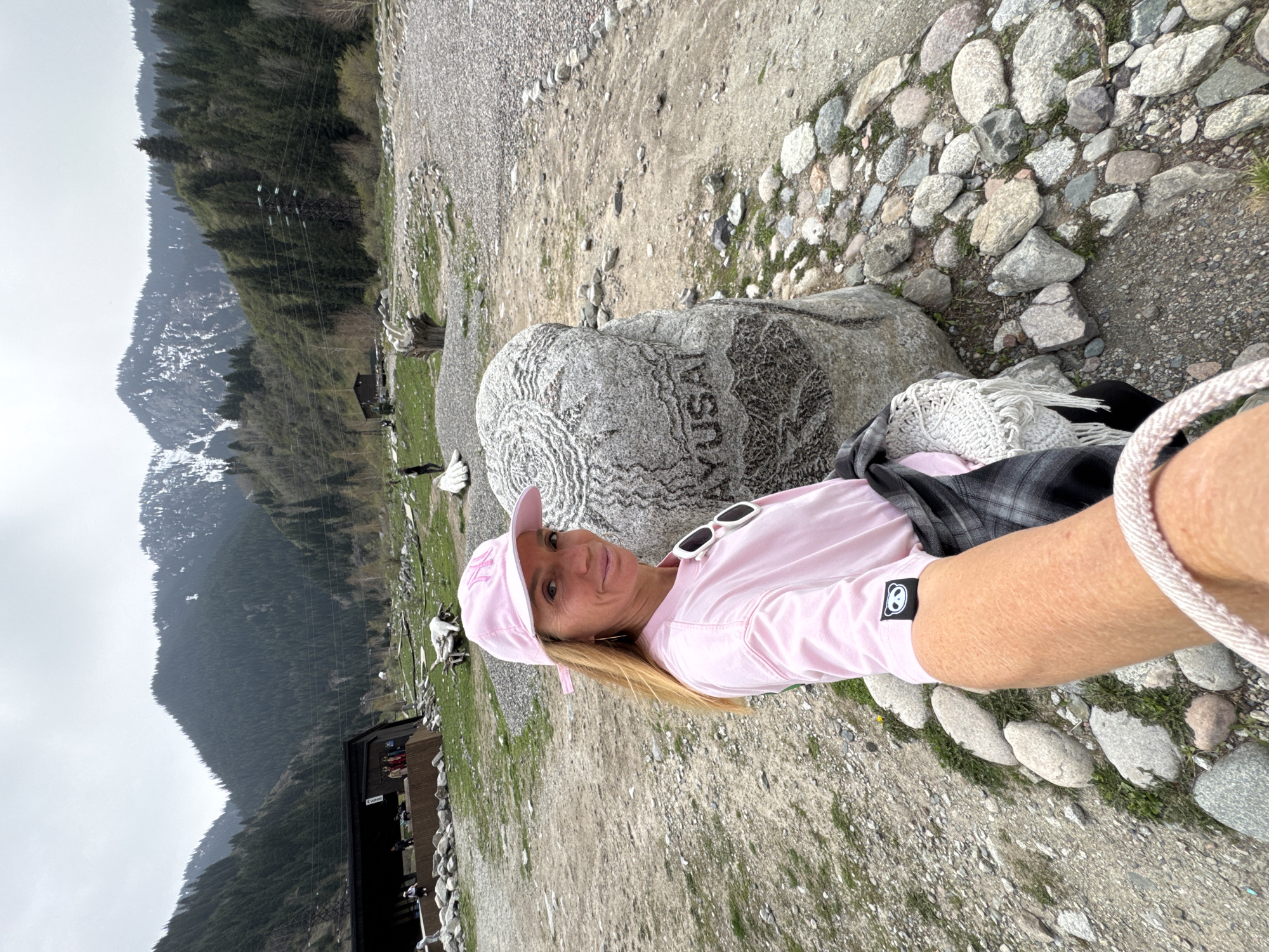 Tourist documents mountain valley visit near Almaty Kazakhstan
