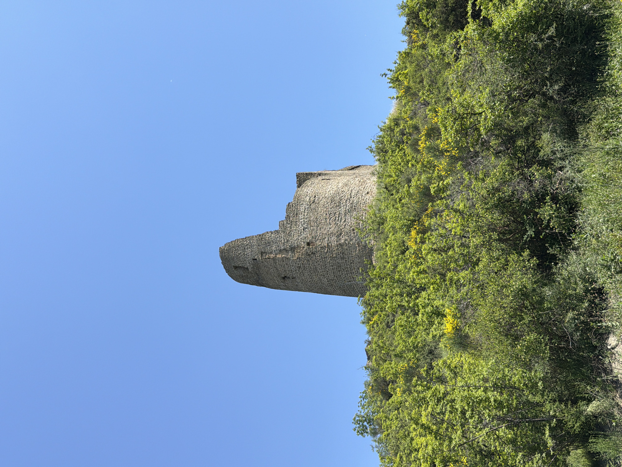 Ancient stone tower photographed in historic Mtskheta, Georgia