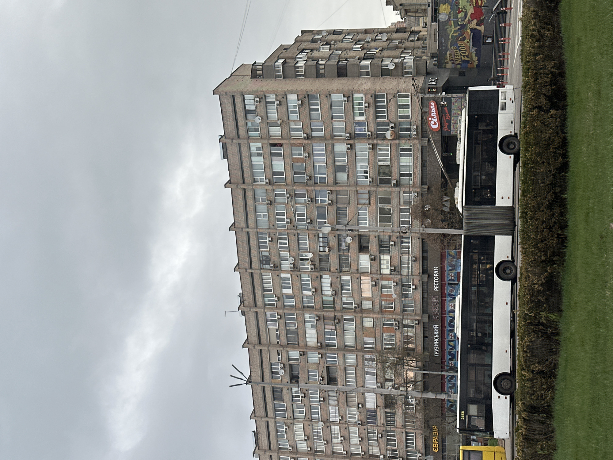 Early morning street scene documented in central Kyiv