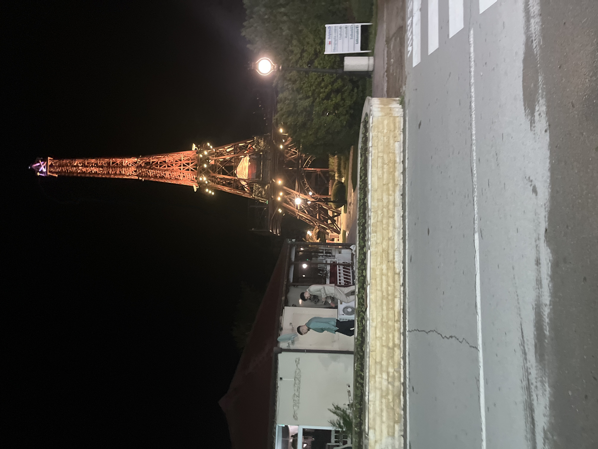 Varna's Eiffel Tower replica glows blue in nighttime display