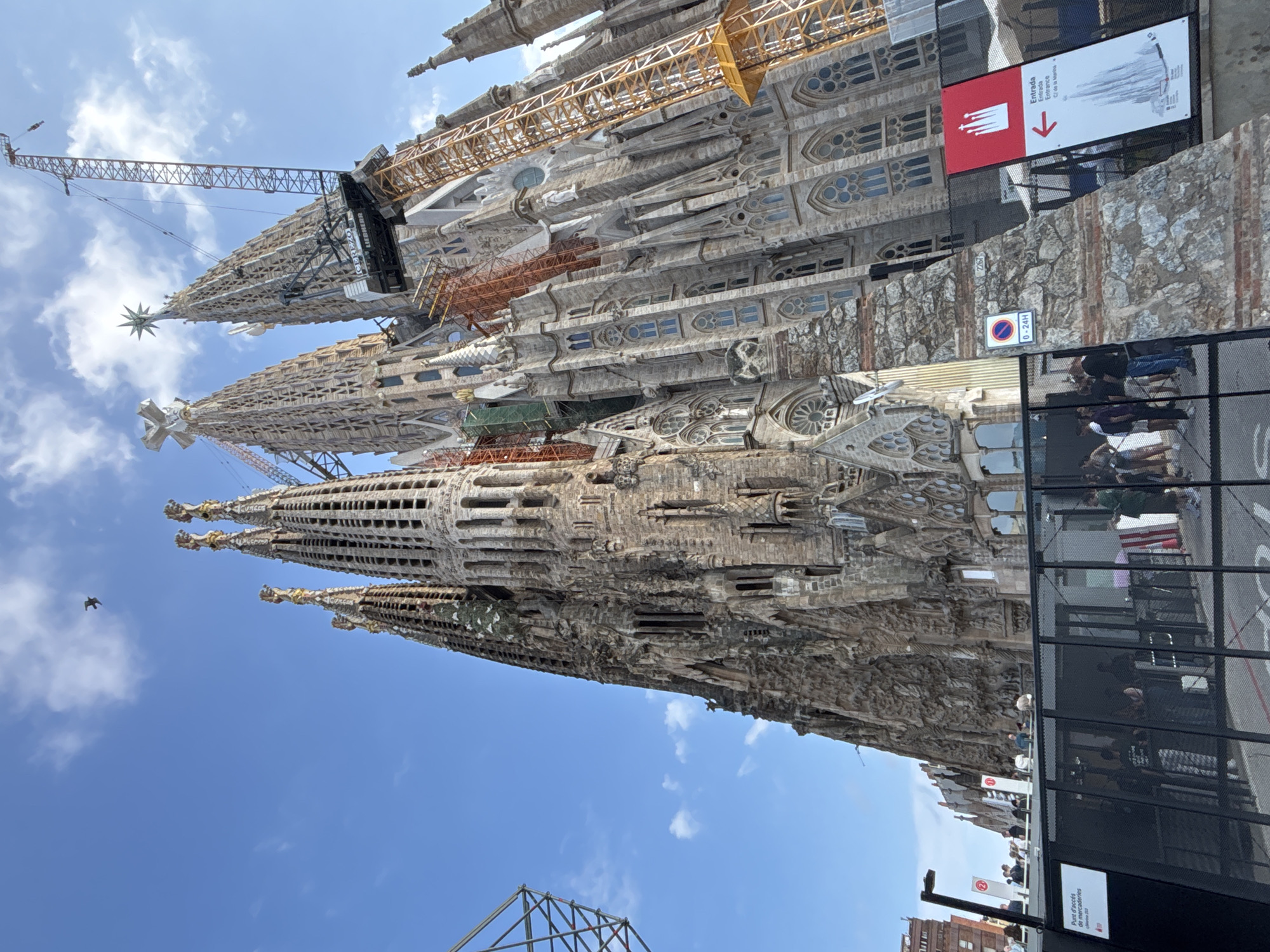 Sagrada Familia photographed under clear Barcelona skies