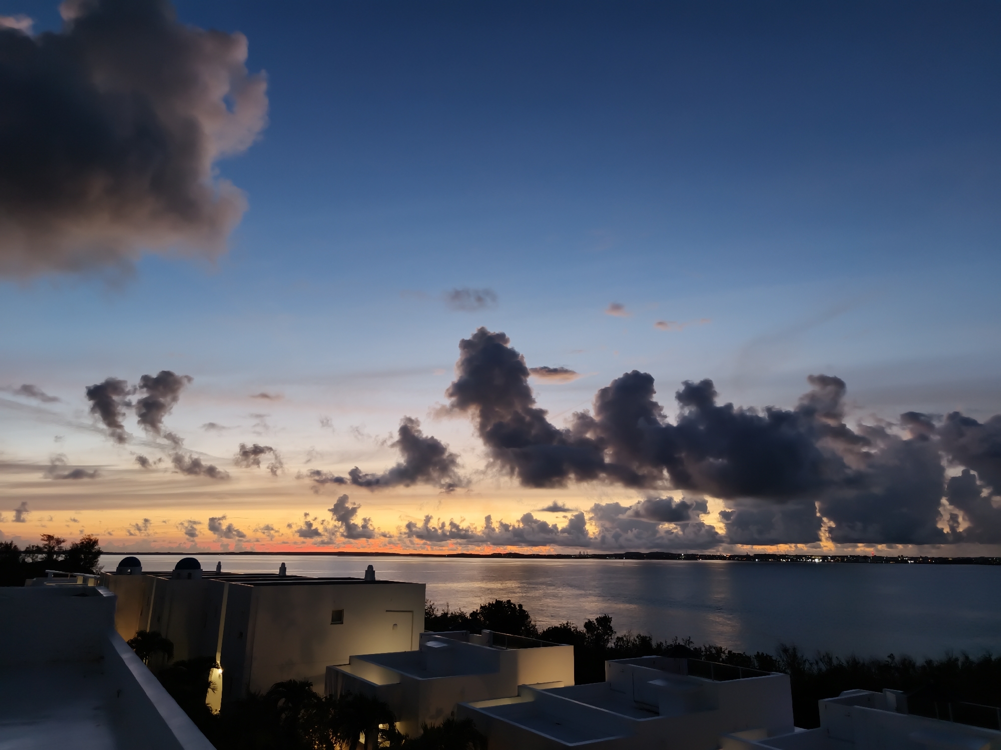 Twilight clouds and color over Miyakojima's waterfront