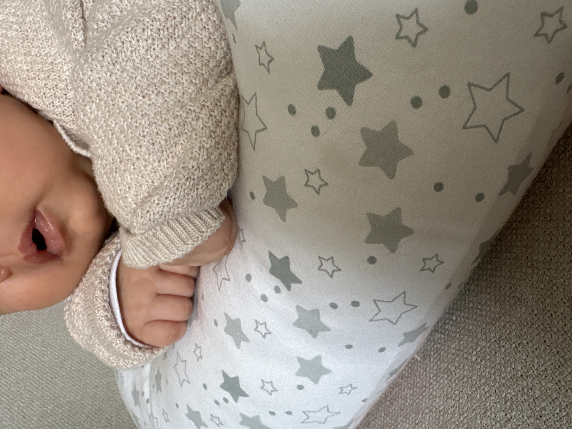 Newborn and a curious calico cat in a Miraflores home