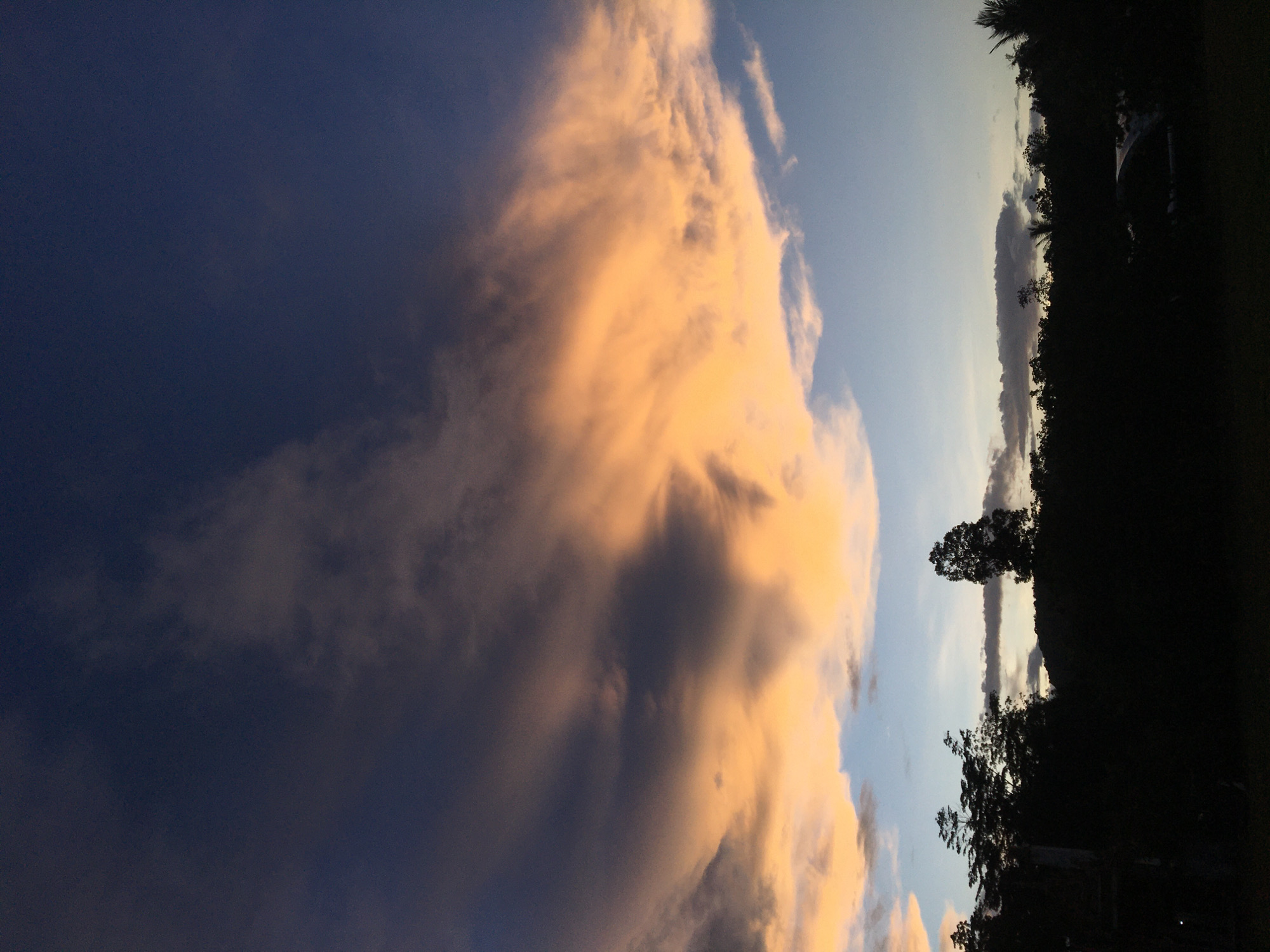 Peach clouds observed at dawn in Ban Tai, Thailand