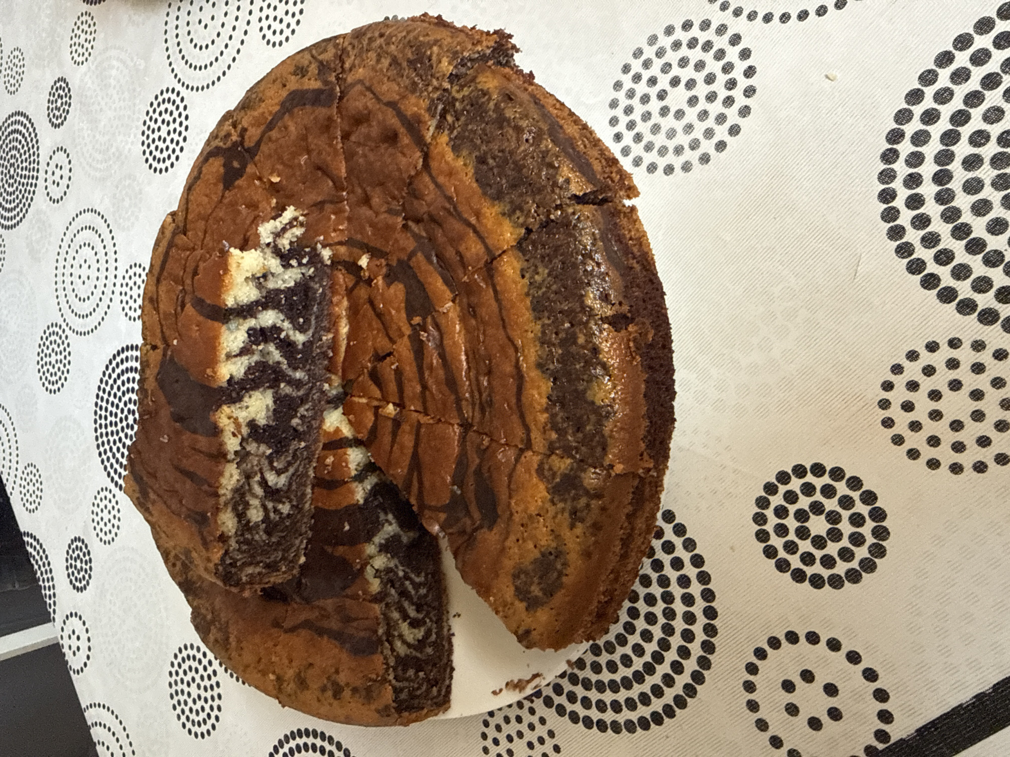 Friday food spread features marble cake and baked goods