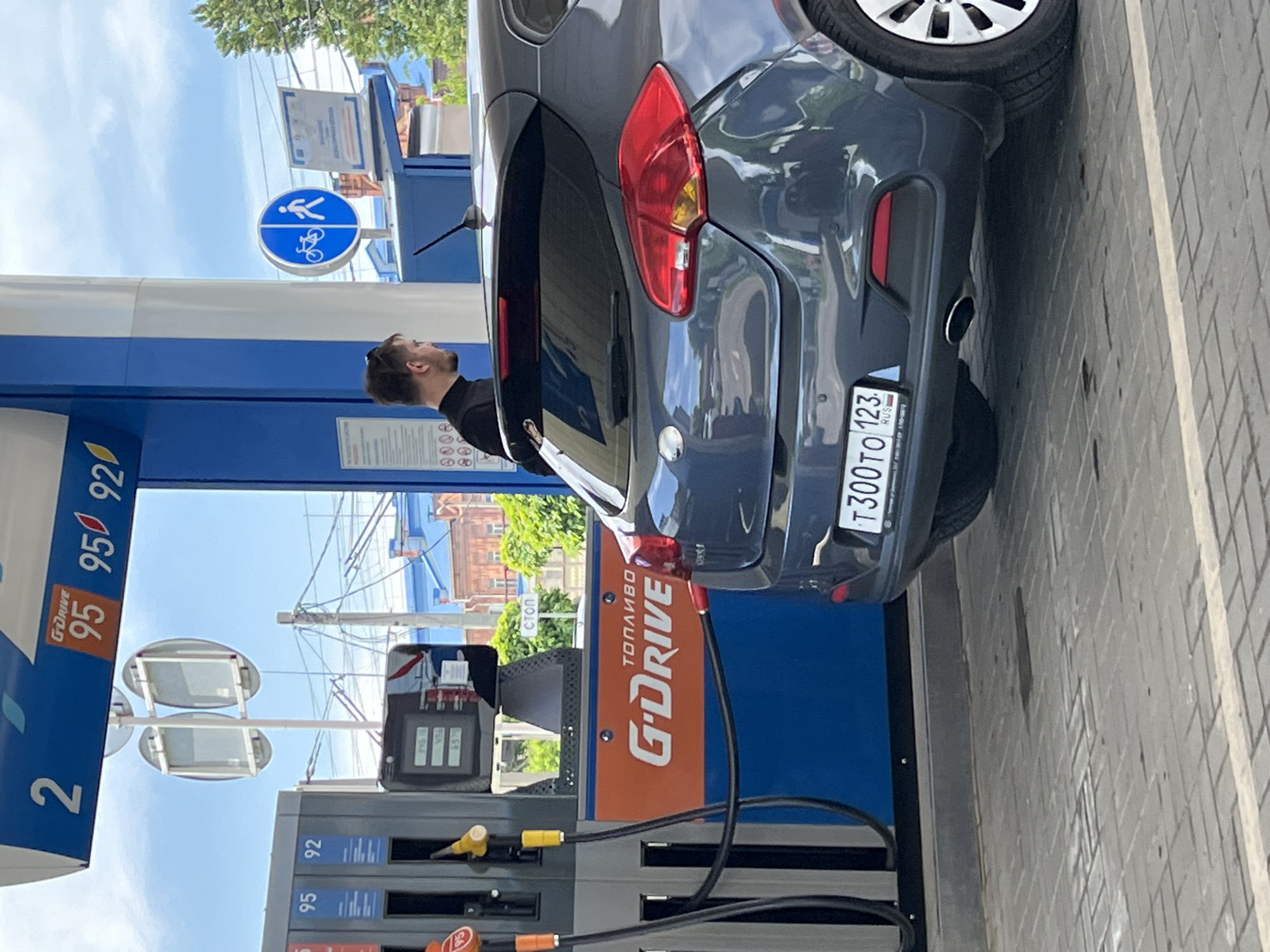 Routine gas station activities documented across Krasnodar, Russia