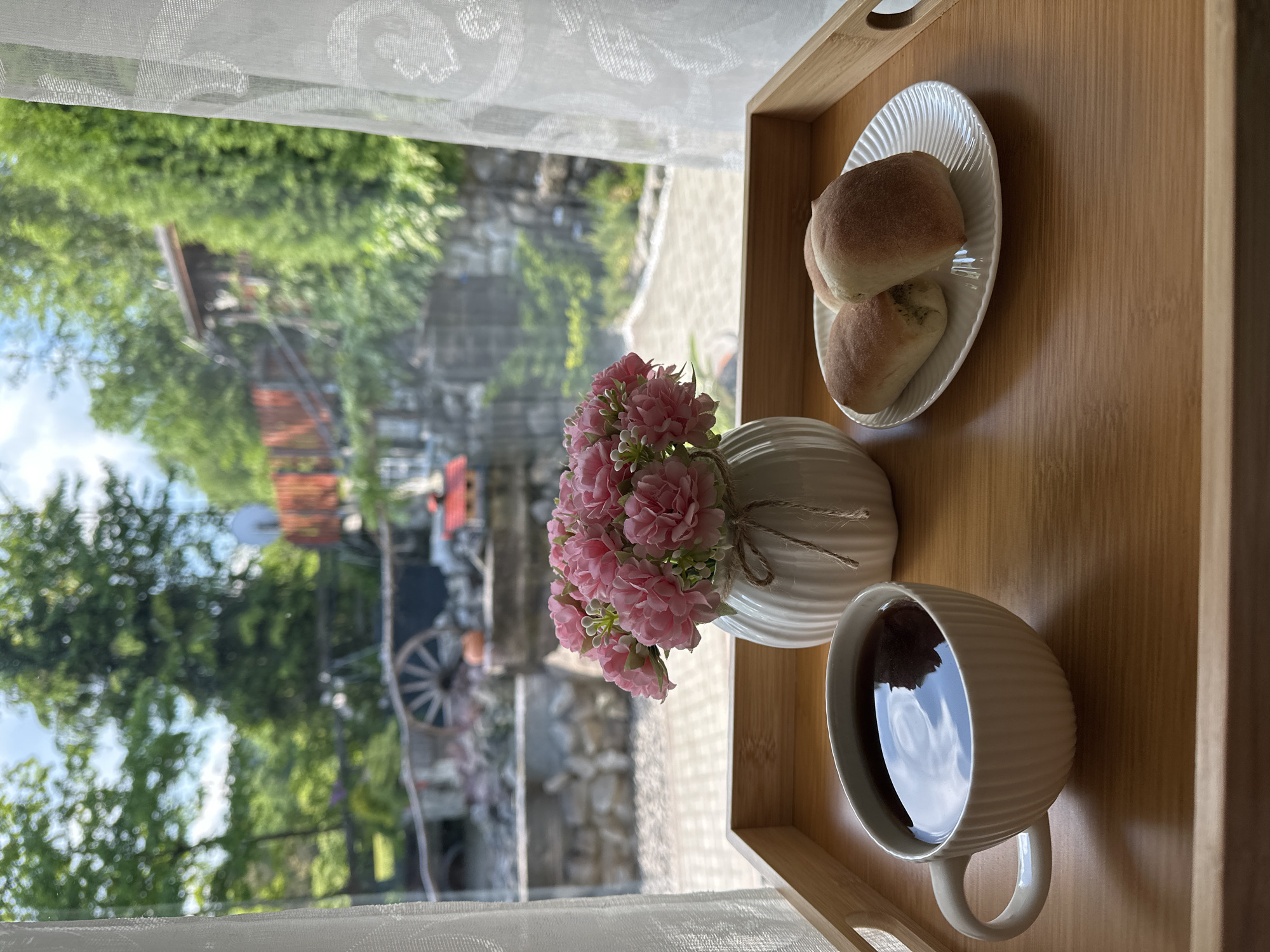 Morning window view captured in Wisła, Poland