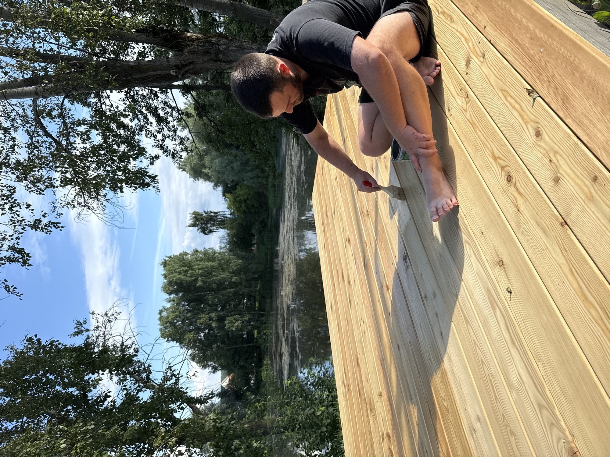 Deck work and downtime on a summer afternoon in Chaikovsky
