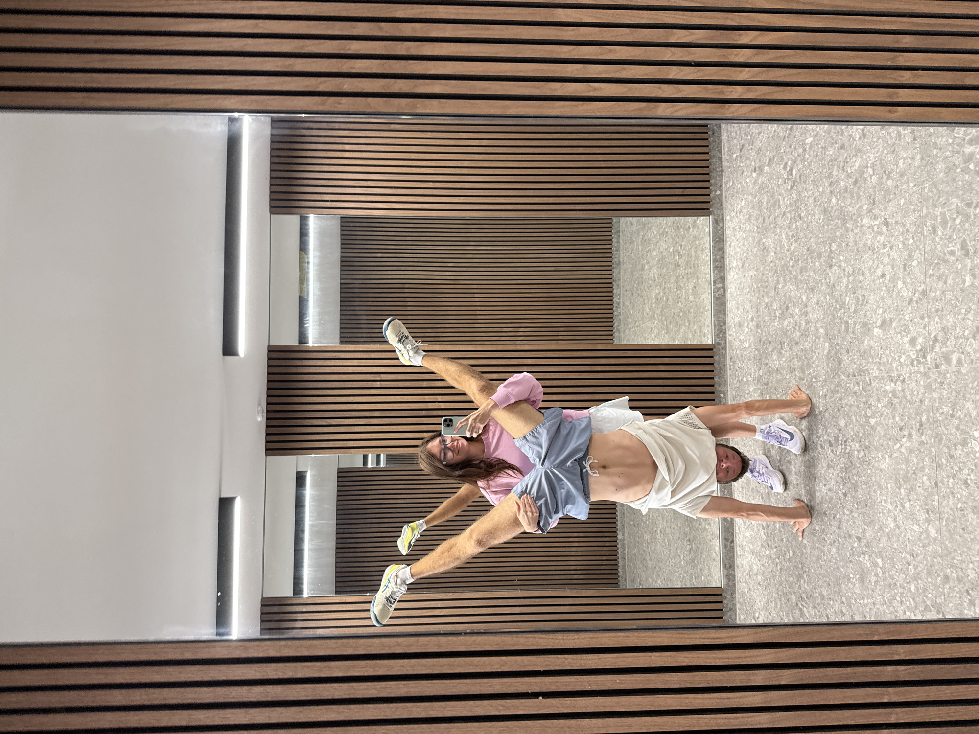 Two people spotted with mirrors, one upside down in Larnaca