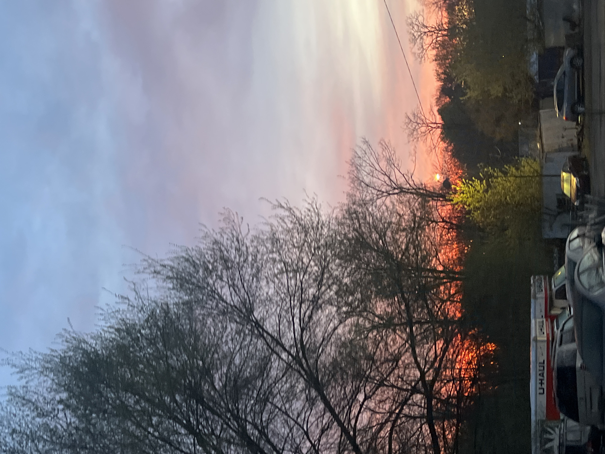 Striking sunset illuminates Newburgh streets, captured by multiple witnesses