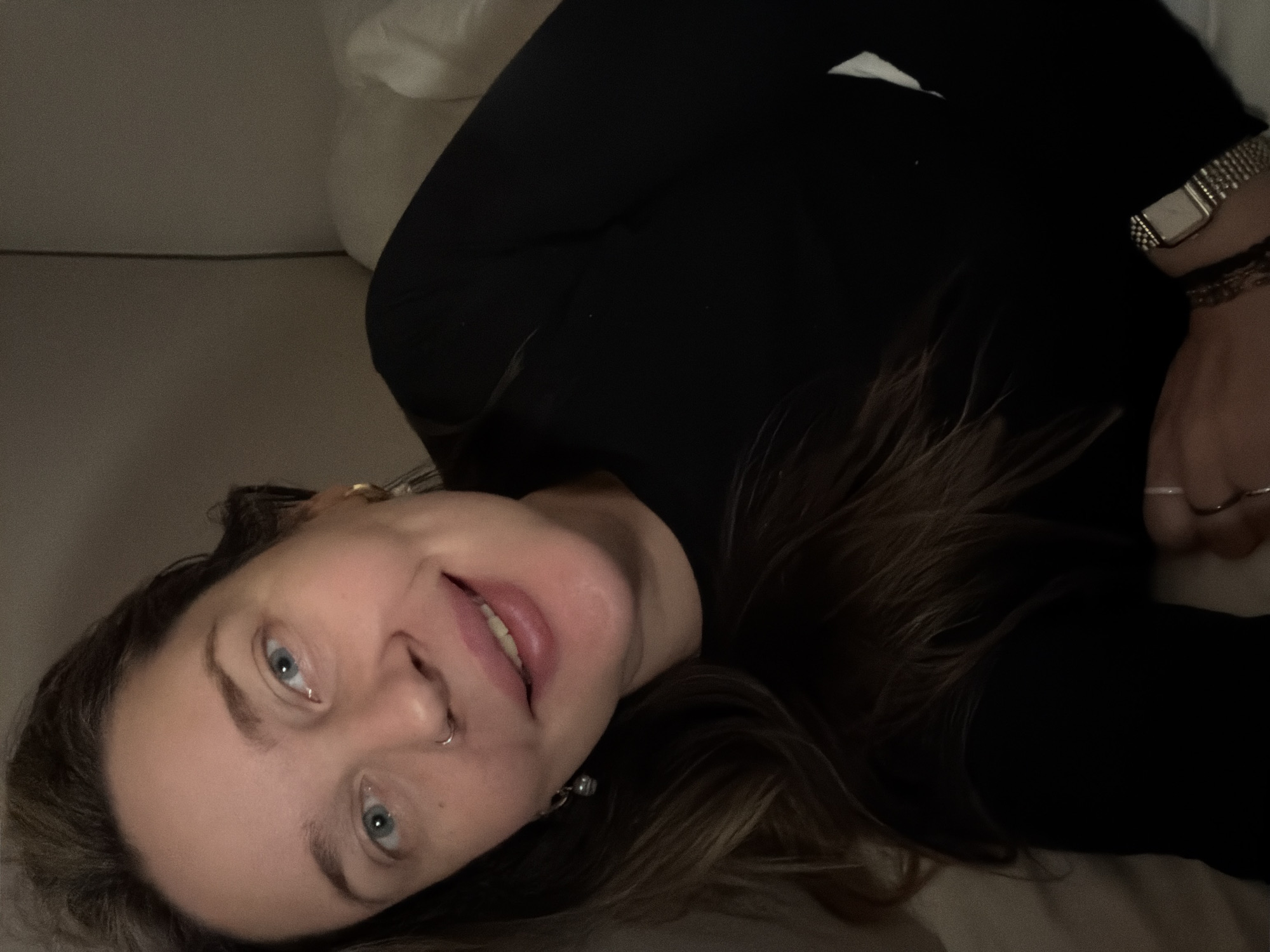Woman photographed resting indoors in Moscow apartment