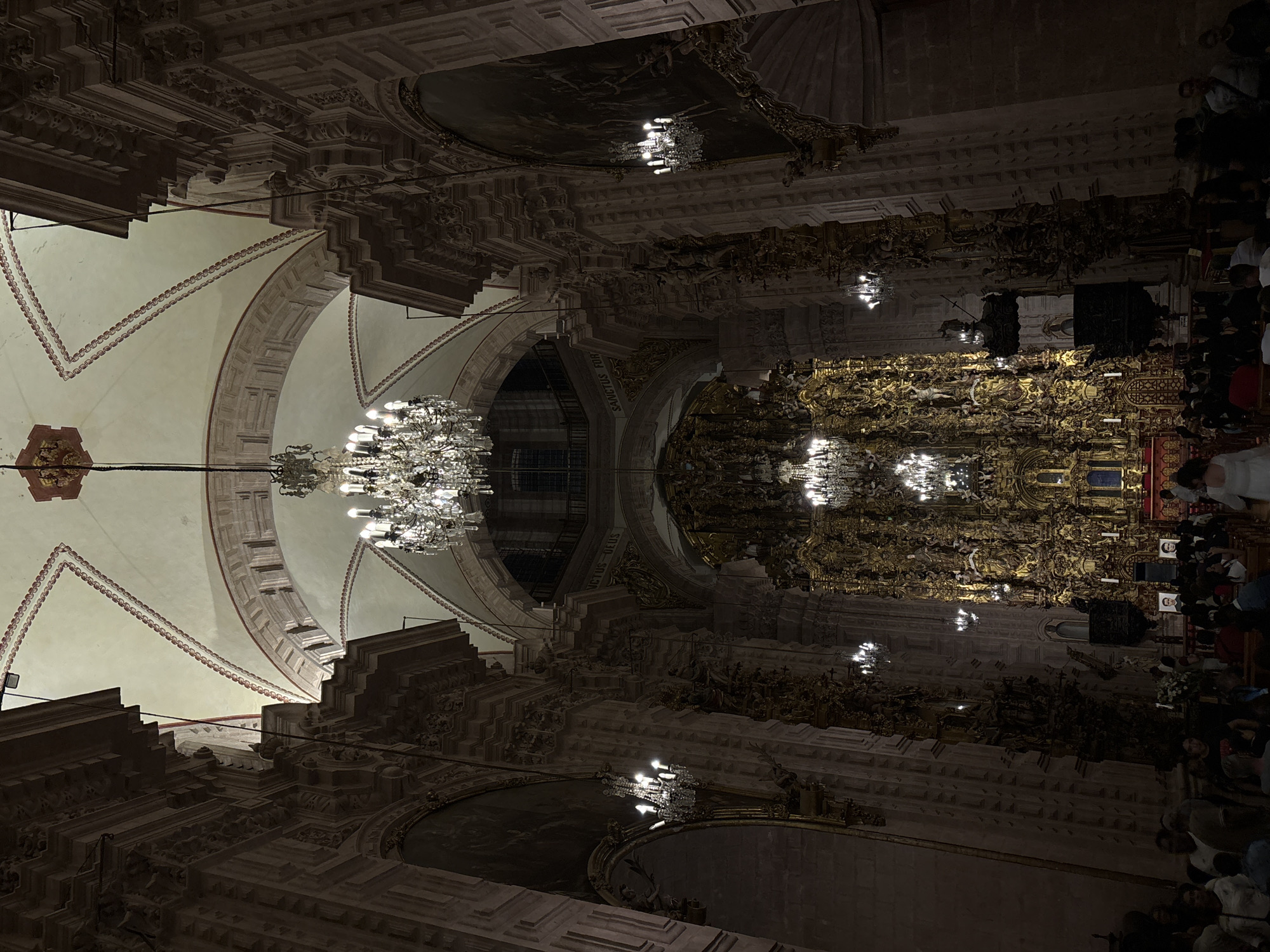 Interior view captured of ornate Santa Prisca Church in Taxco