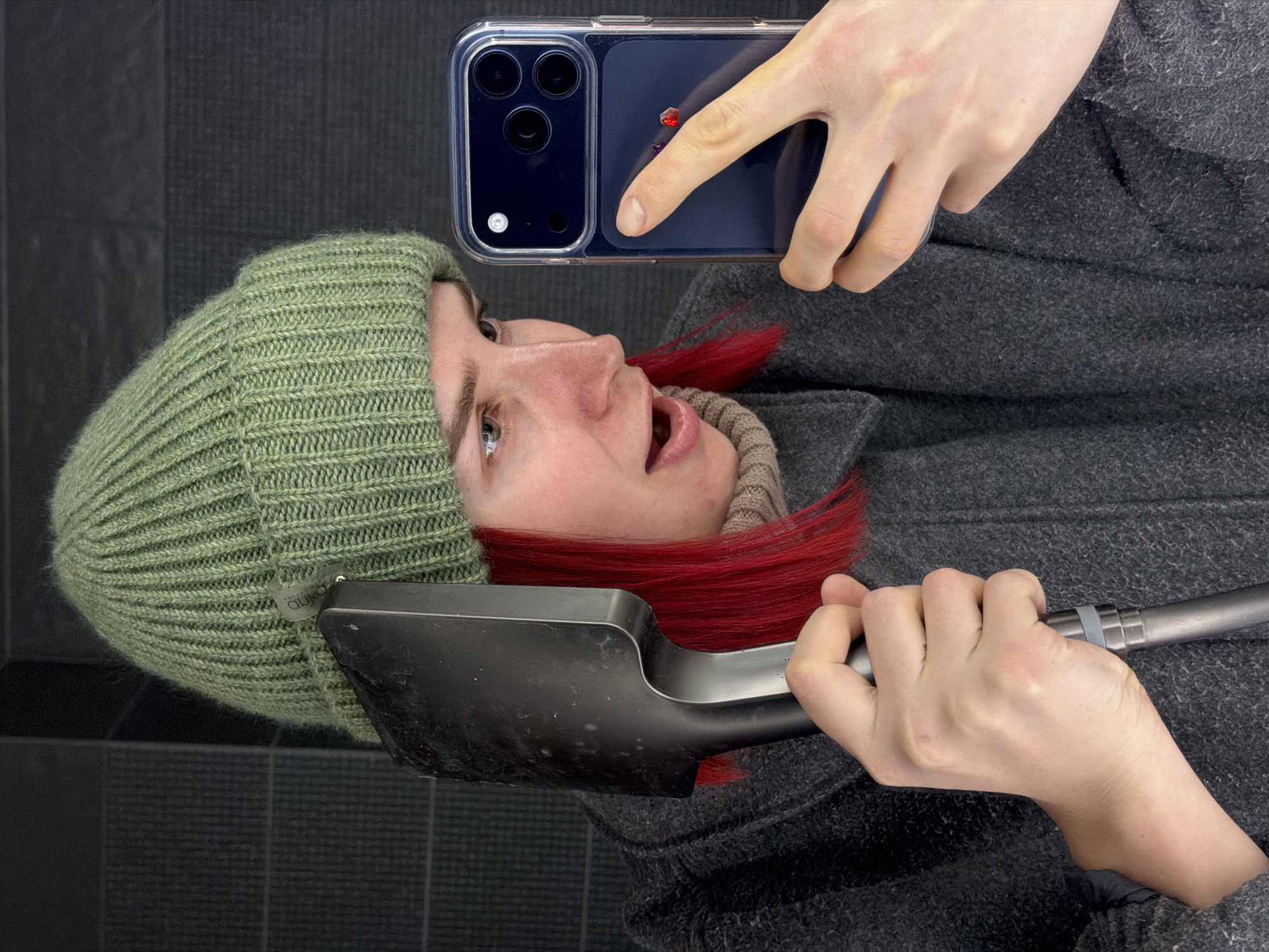 Sideways selfie captured indoors in Chaikovsky, Russia