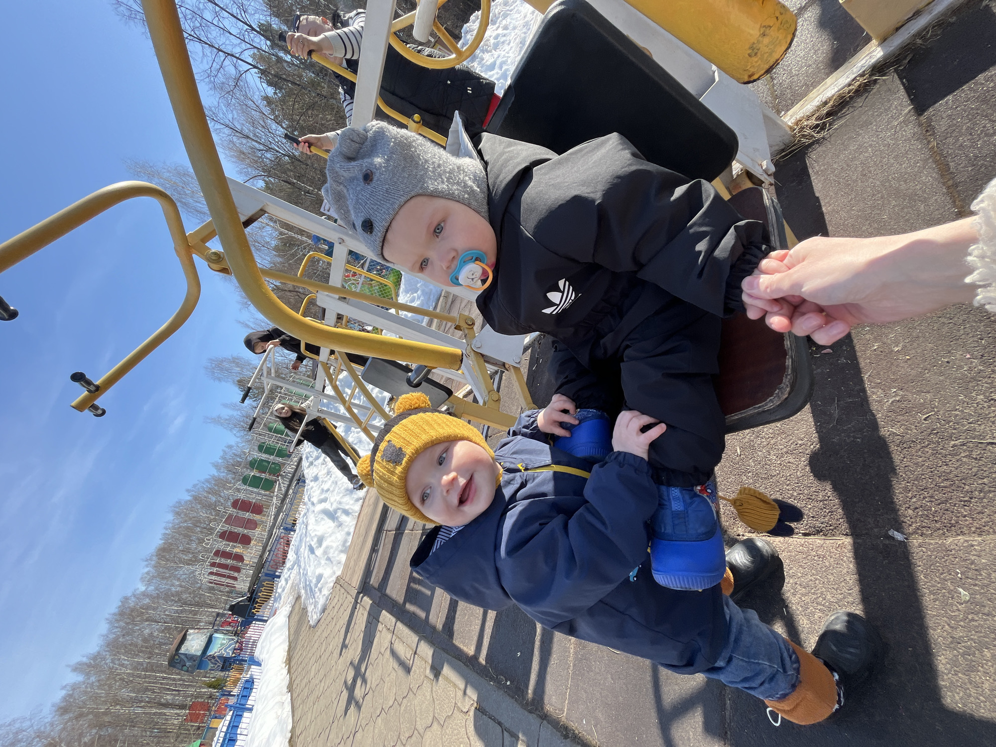 Families enjoy spring day at Chaikovsky amusement park