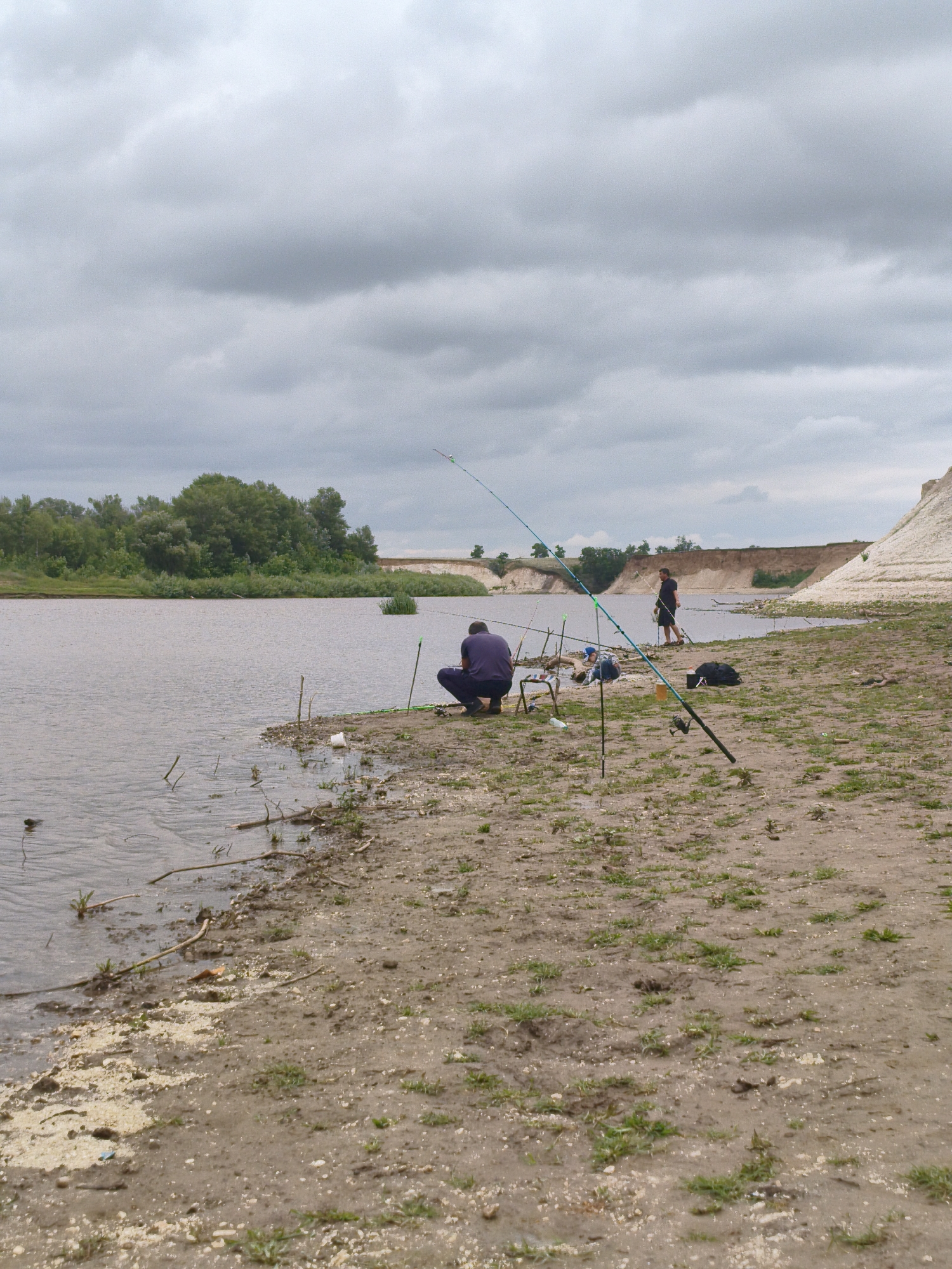Fishing day on the Aksuat riverbank, Kazakhstan
