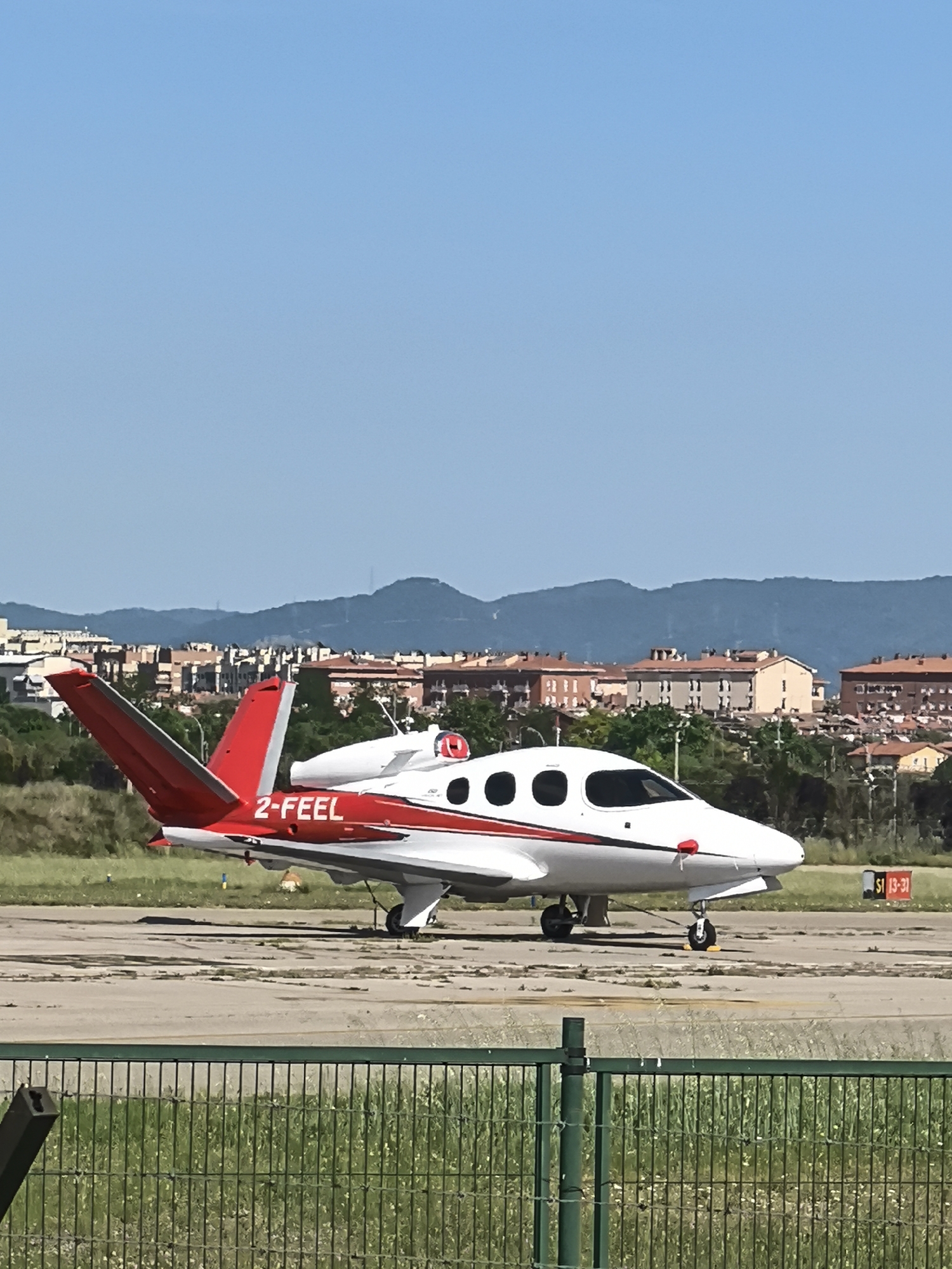 Cirrus Vision Jet spotted parked at Sabadell airfield
