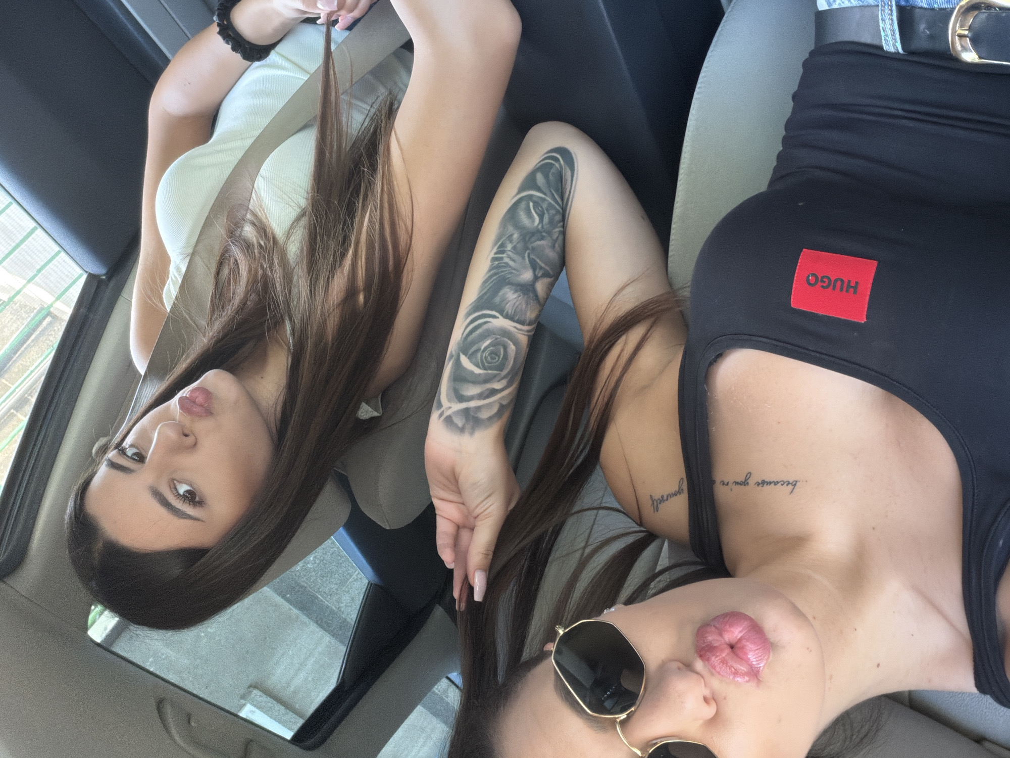 Car selfie session in Plovdiv on a sunny afternoon