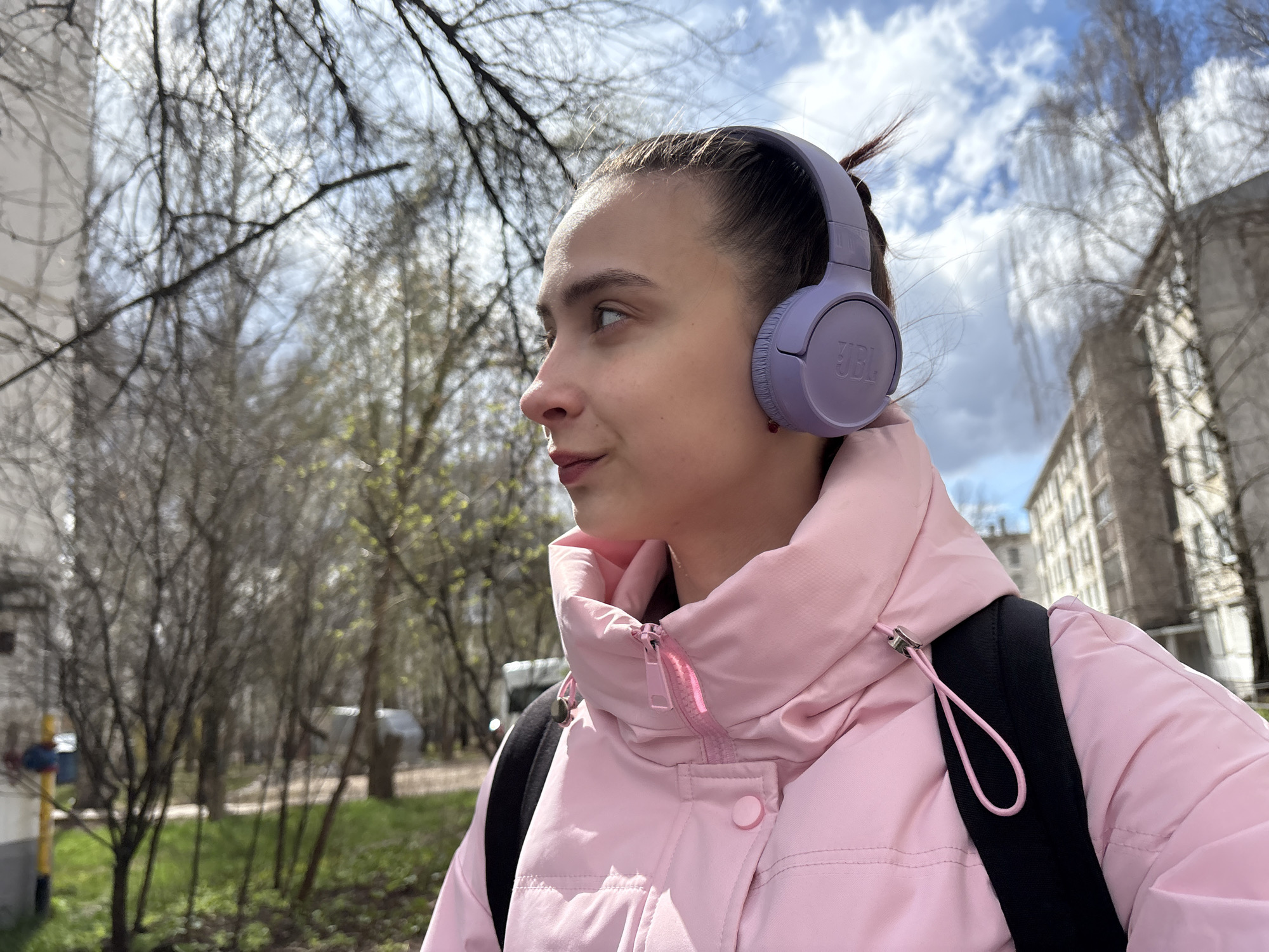 Young woman documents early spring morning in Chaikovsky, Russia