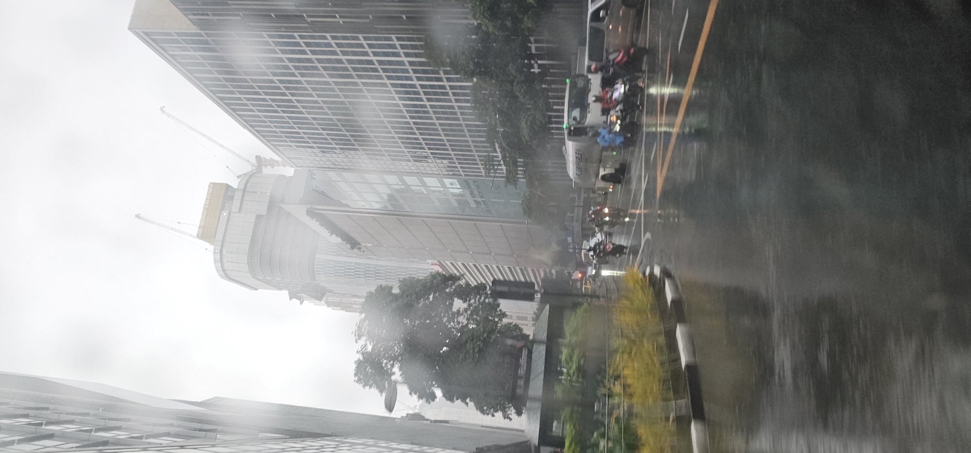 Heavy downpour soaks Makati streets and pedestrians