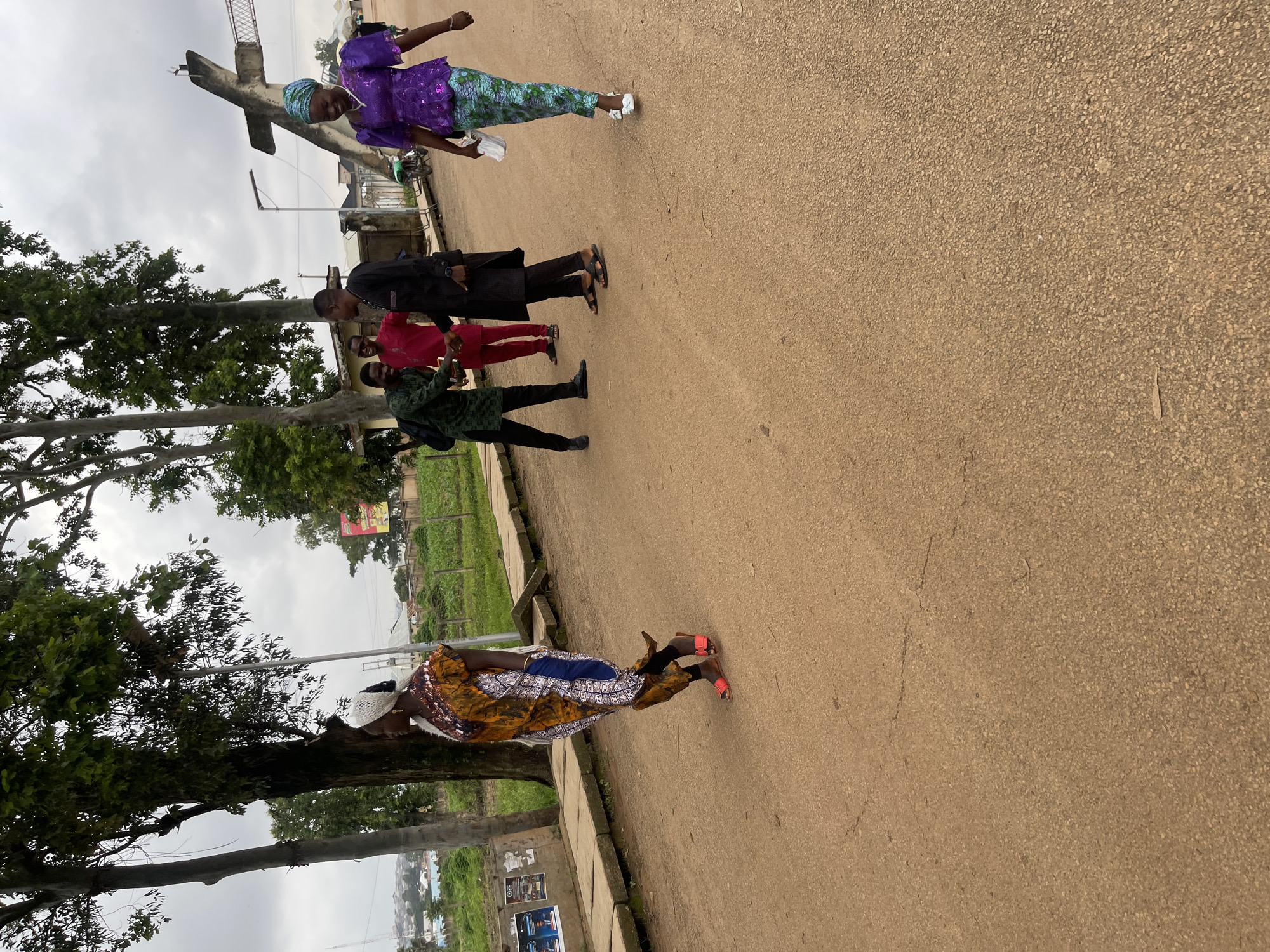 Everyday street life in Rafin Par on a rainy morning