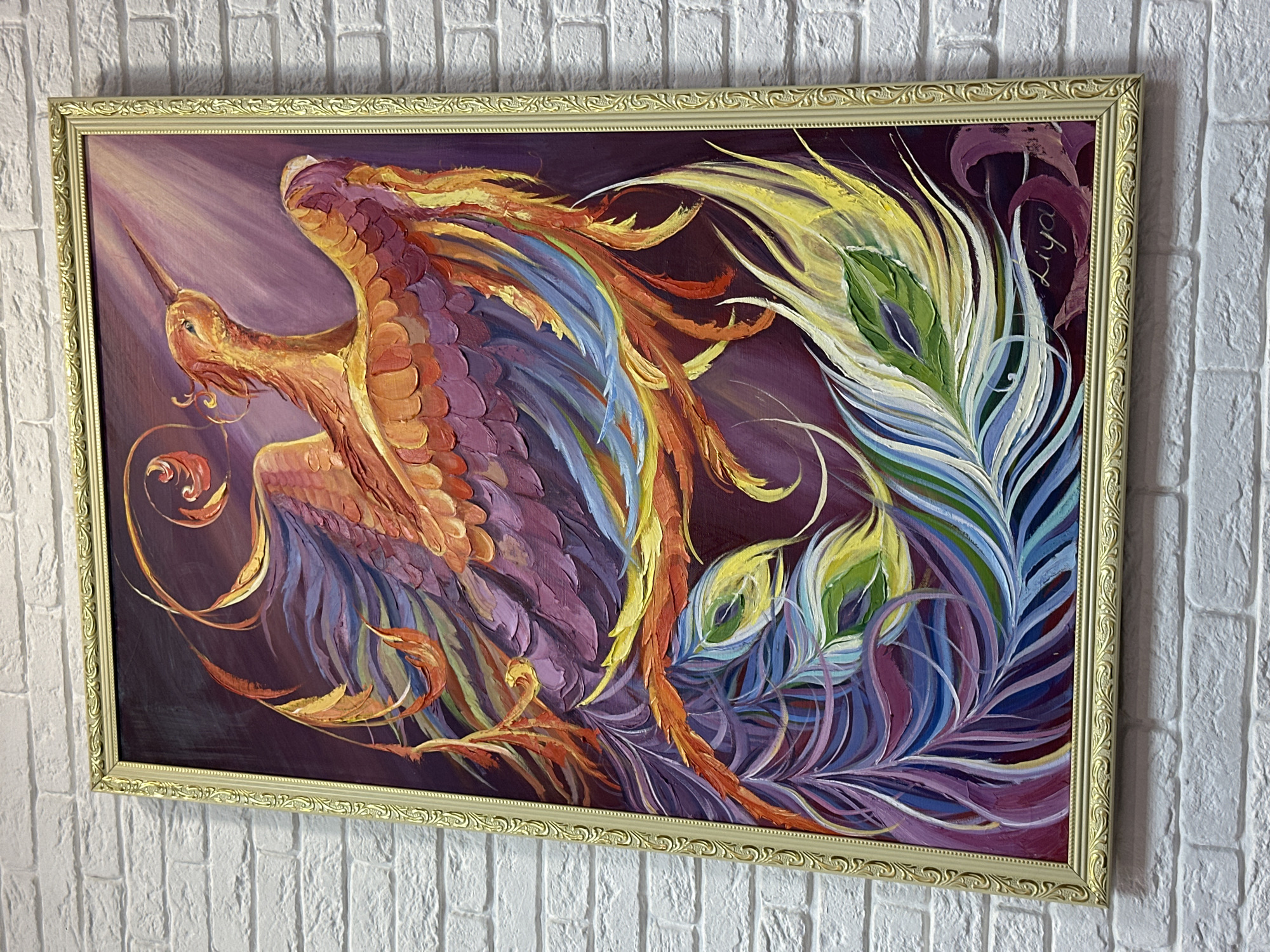 Art gallery visit features colorful phoenix paintings by Leya