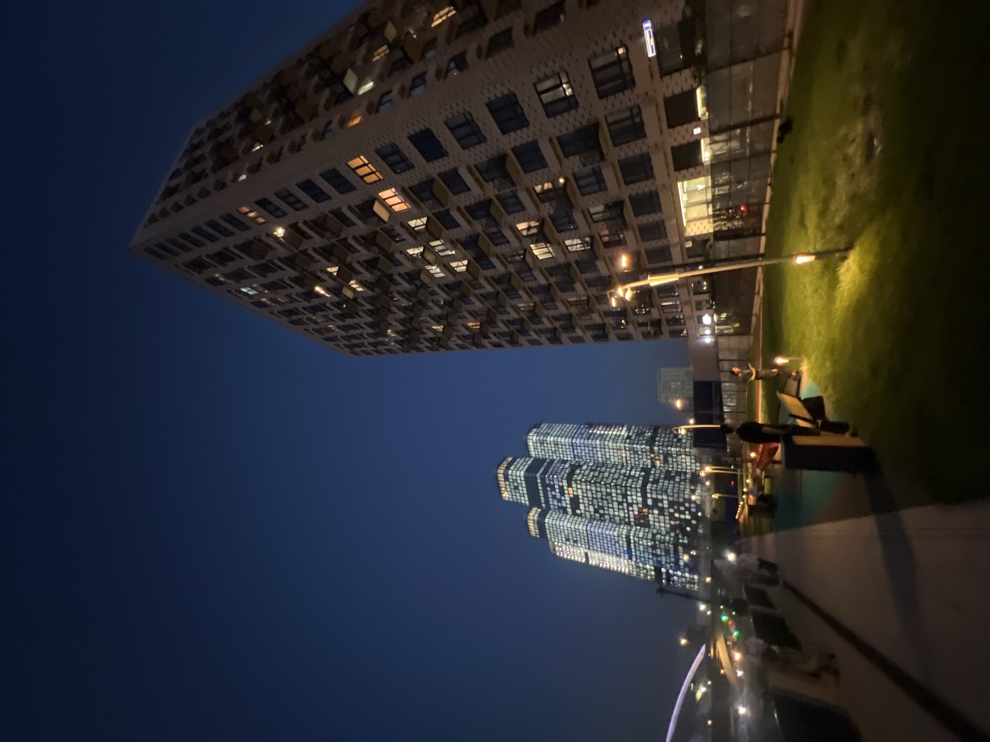 Summer evening along the Khimki waterfront and city streets