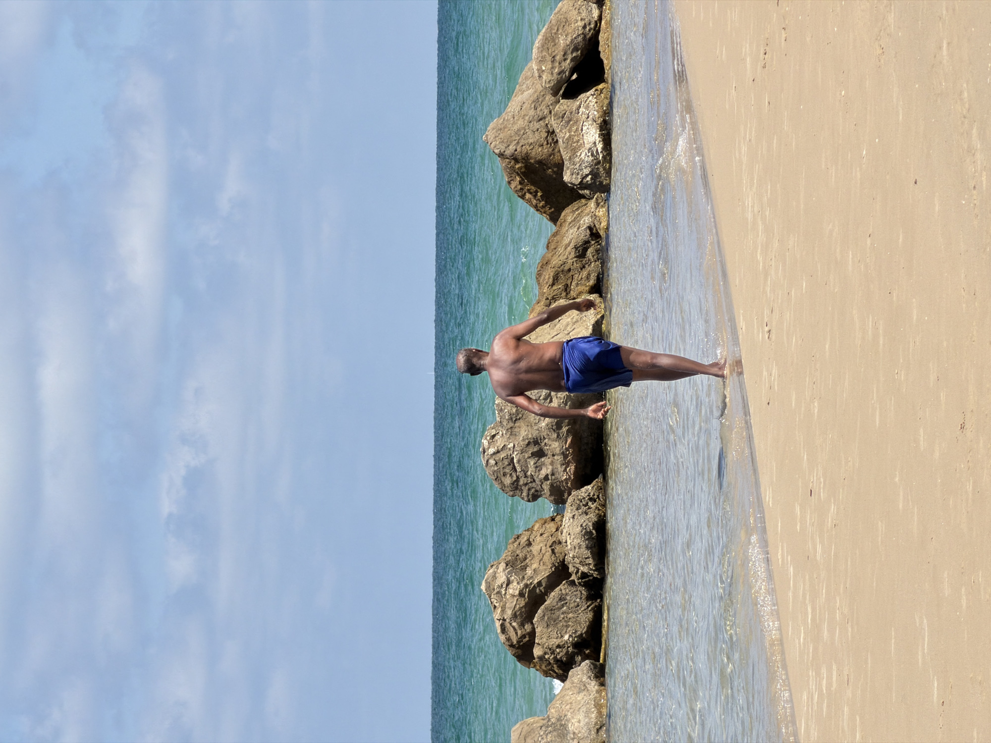 Morning beach visit captured at Bat Yam, Israel
