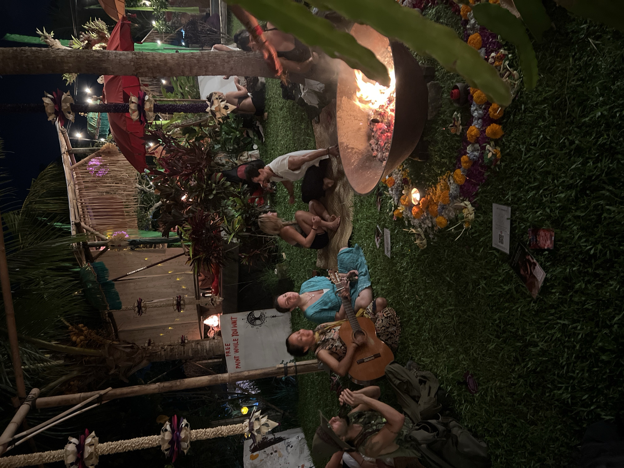 Electronic music festival with fire performers draws crowds in Ubud