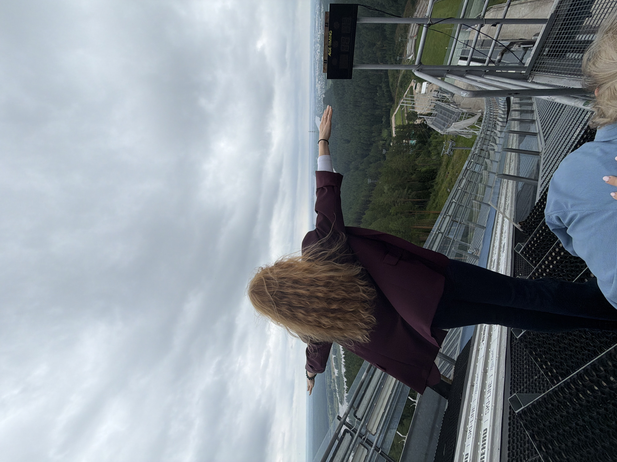 Exploring Perm's Lyskovo ski jump complex on a grey summer day