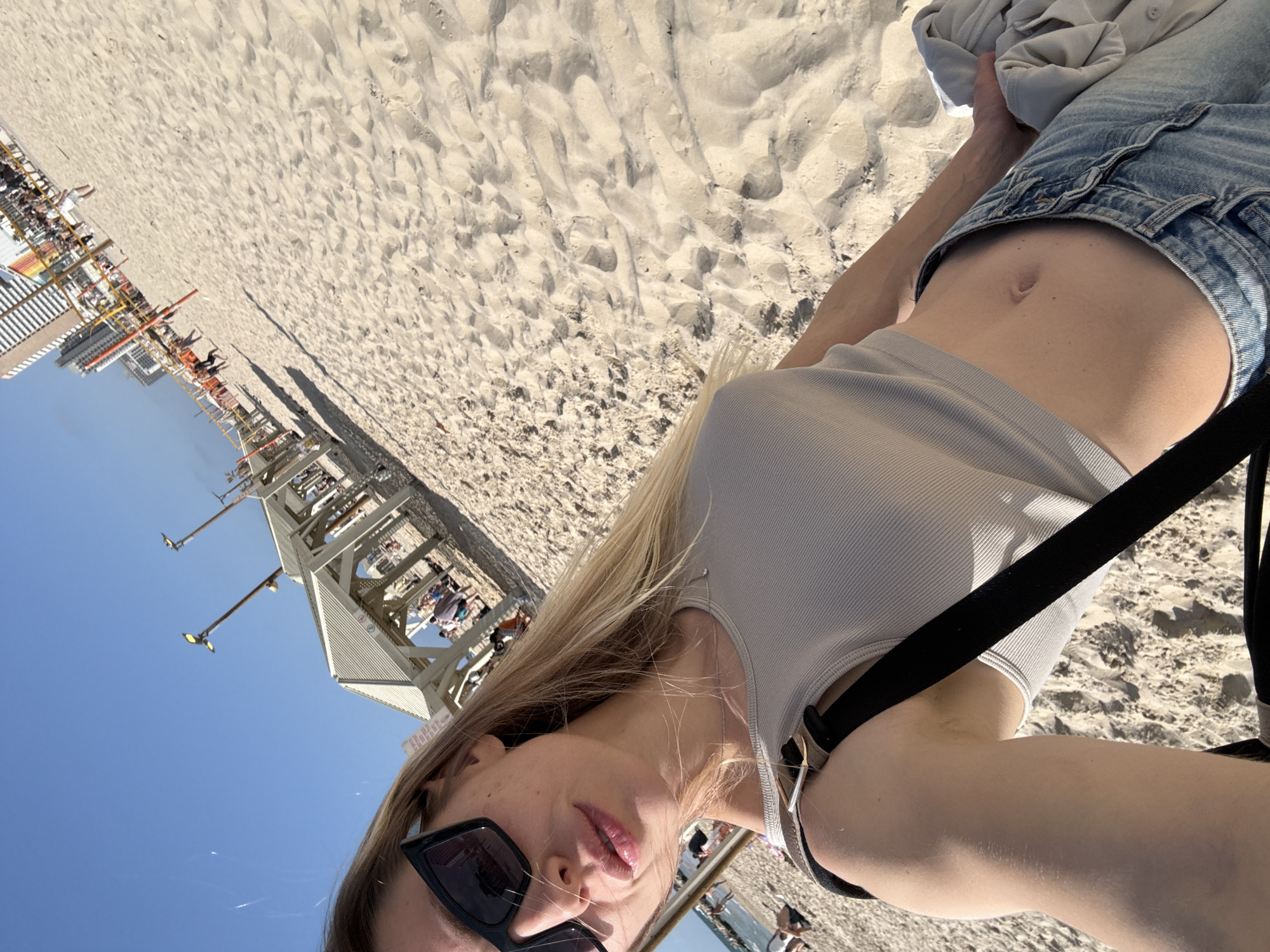 Woman photographed at Tel Aviv beach