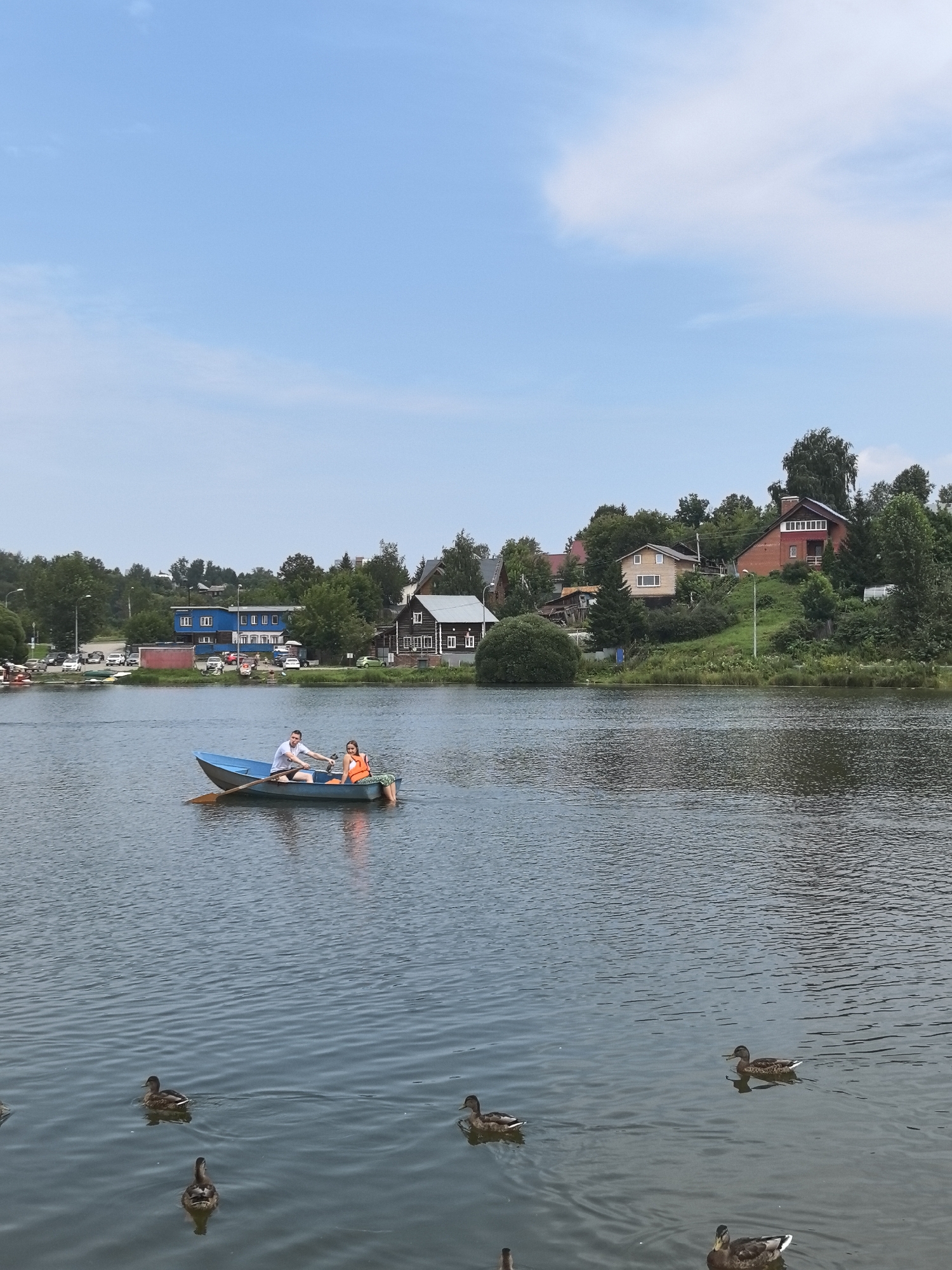 Lazy summer morning at a Perm lakeside and canal
