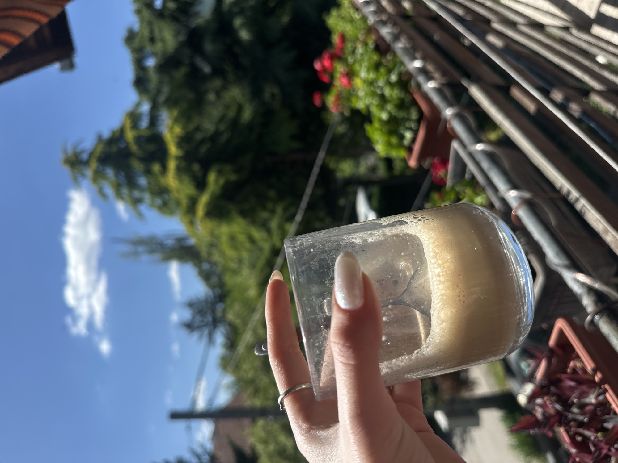 Morning coffee moment captured on Sofia balcony
