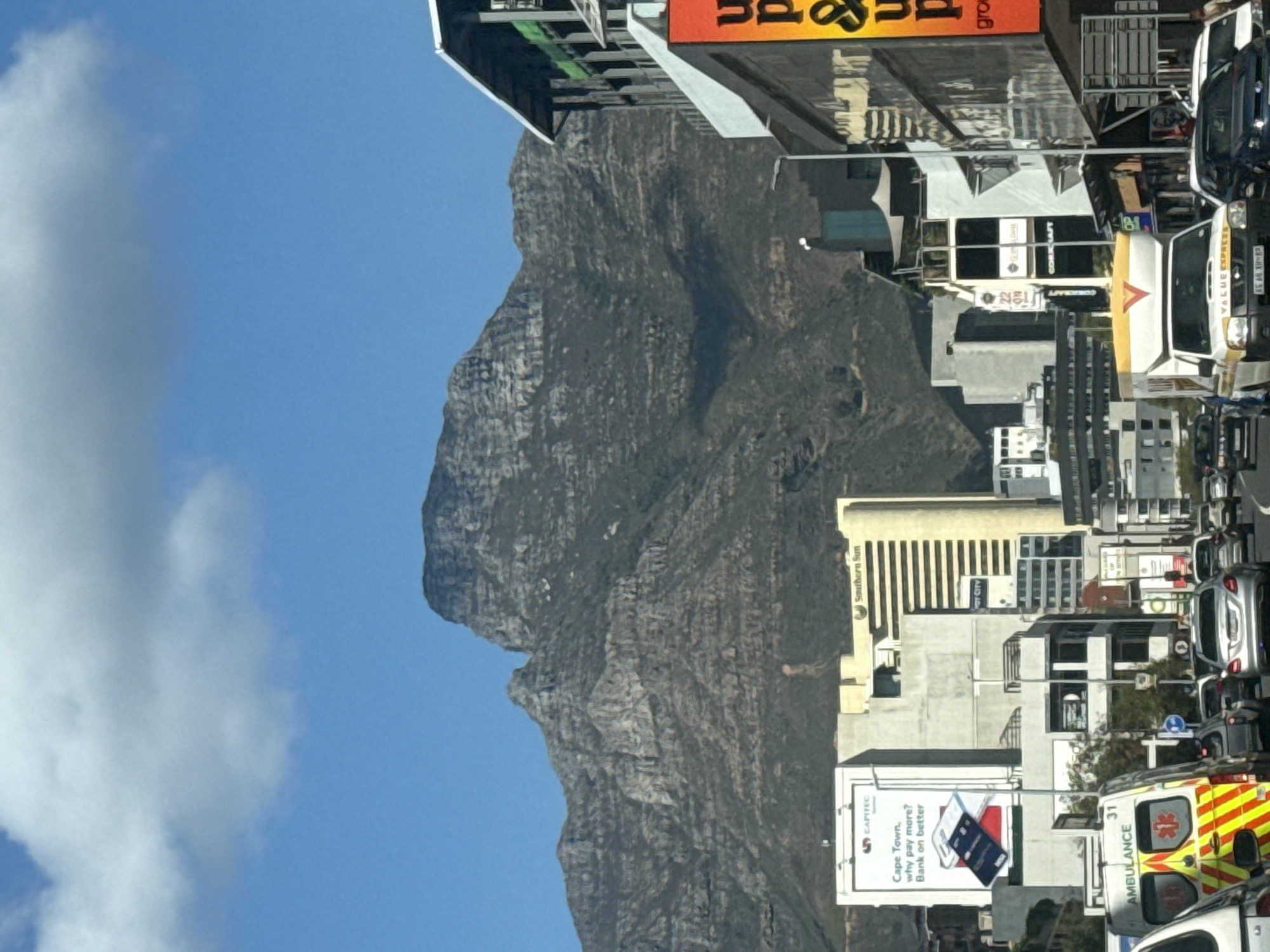 Cape Town street scenes captured with Table Mountain backdrop