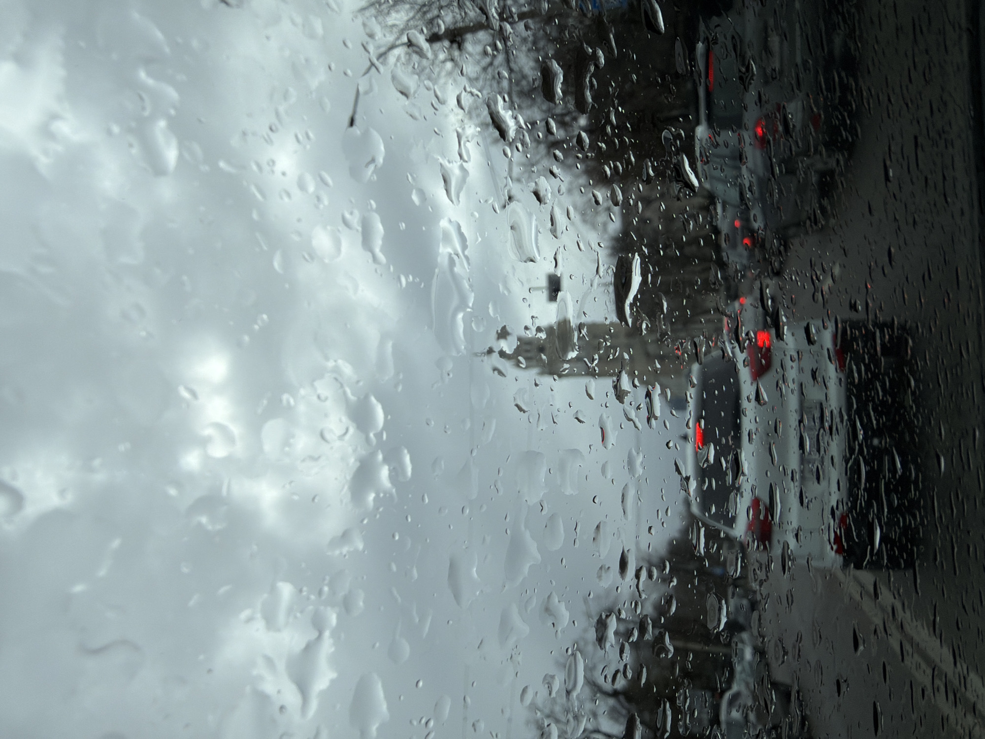 Rainy morning captures: selfies, traffic, clock tower cityscape