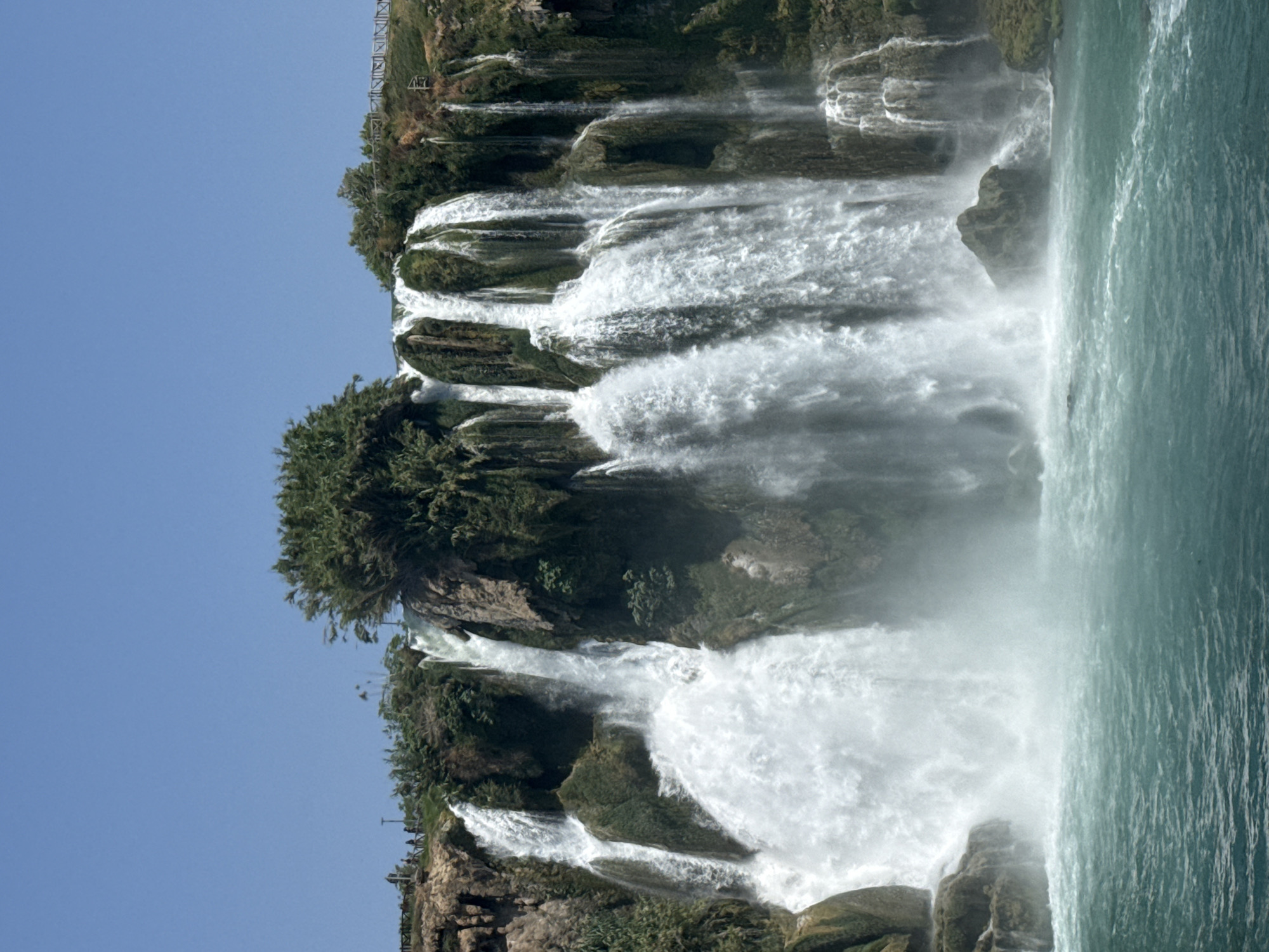 Boat day off Antalya with a waterfall backdrop