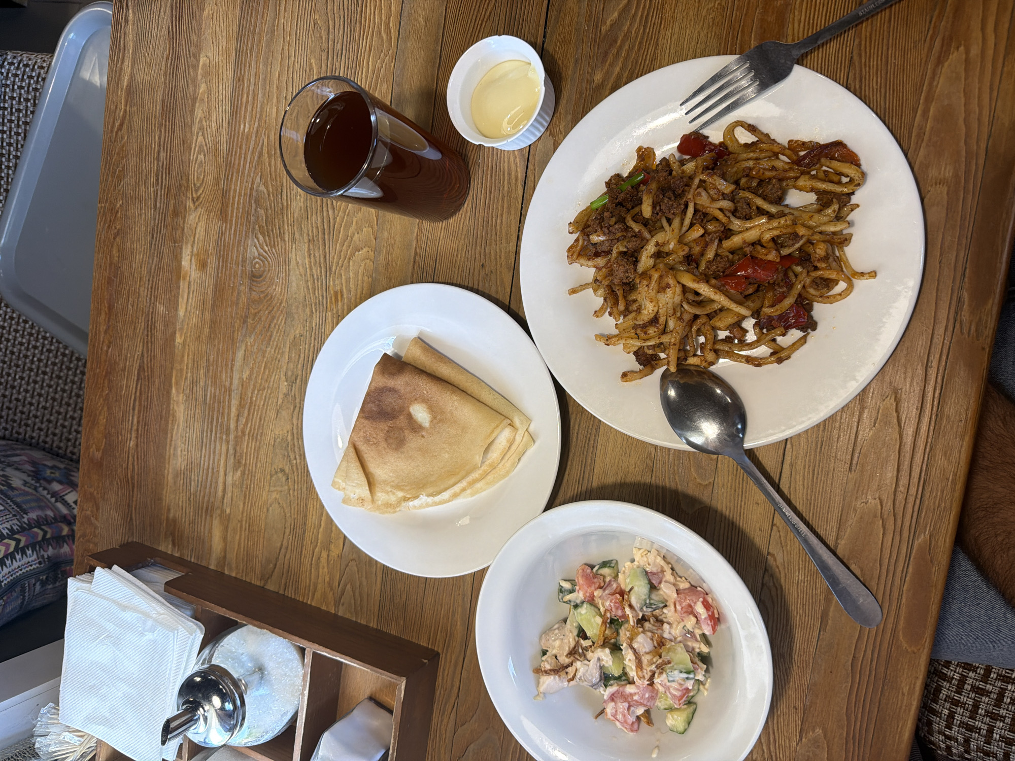 Early morning meal documented at Krasnoyarsk restaurant
