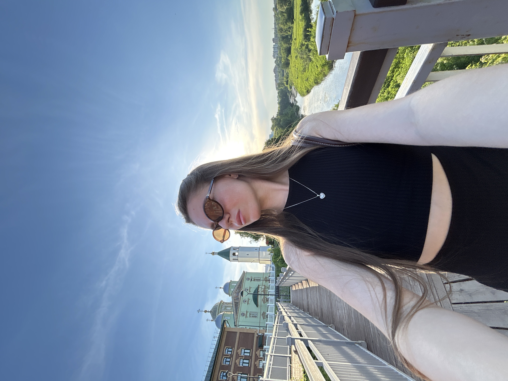 Golden hour photography session captures Klin landmarks and river views