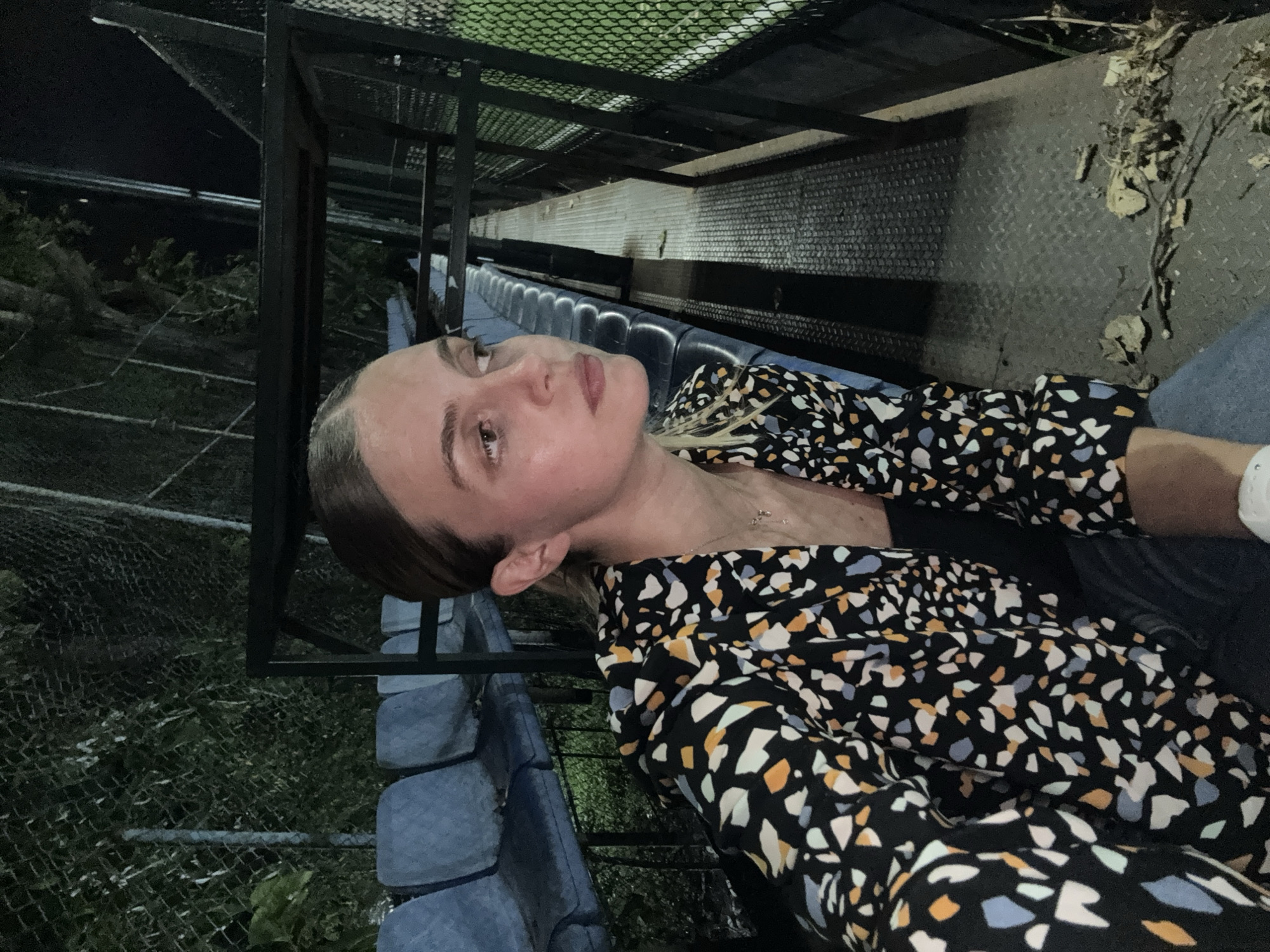 Nighttime turf soccer in Tbilisi, with bleacher snacking on the side