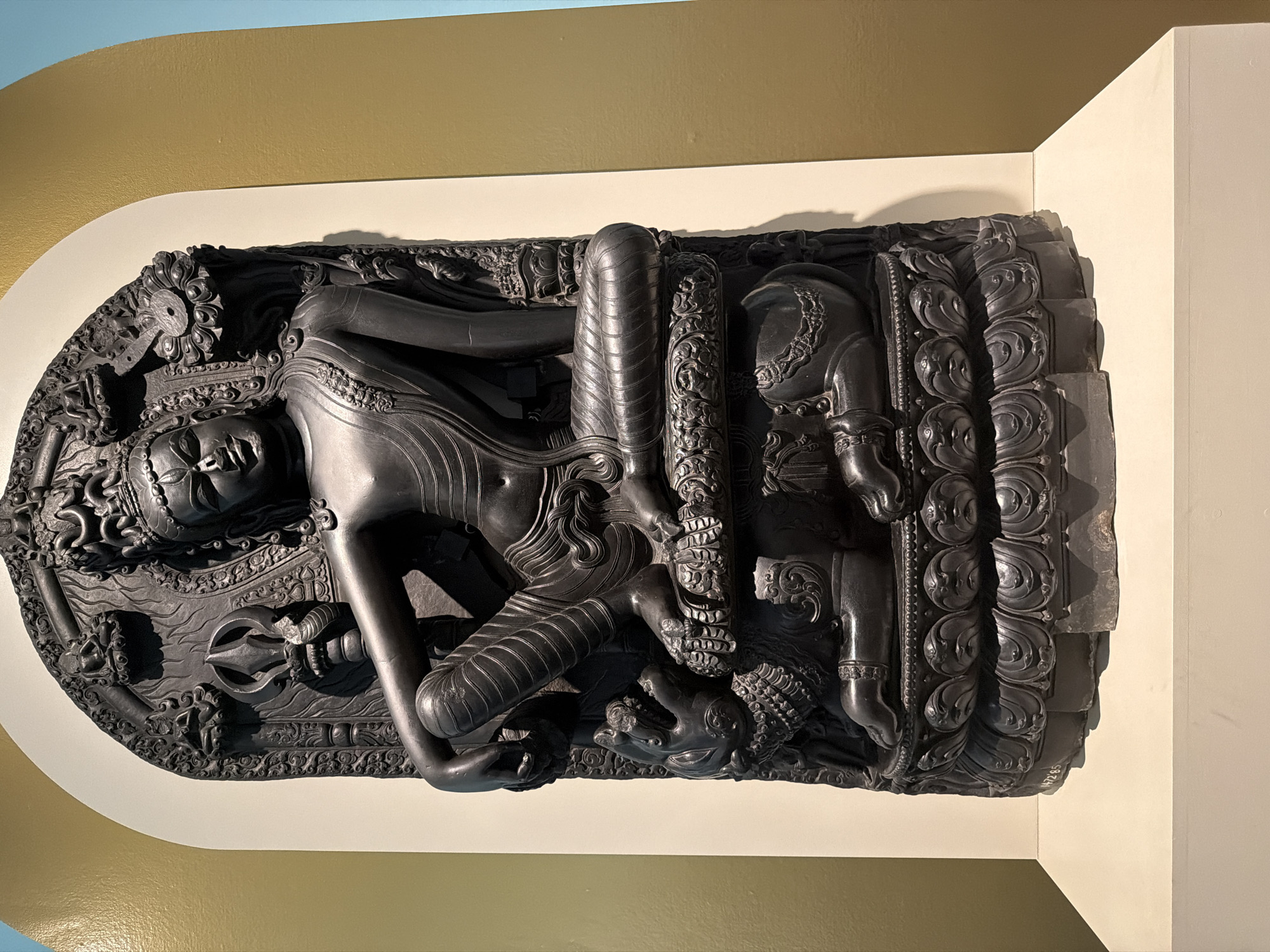 Ornate religious and decorative art pieces, possibly from a museum