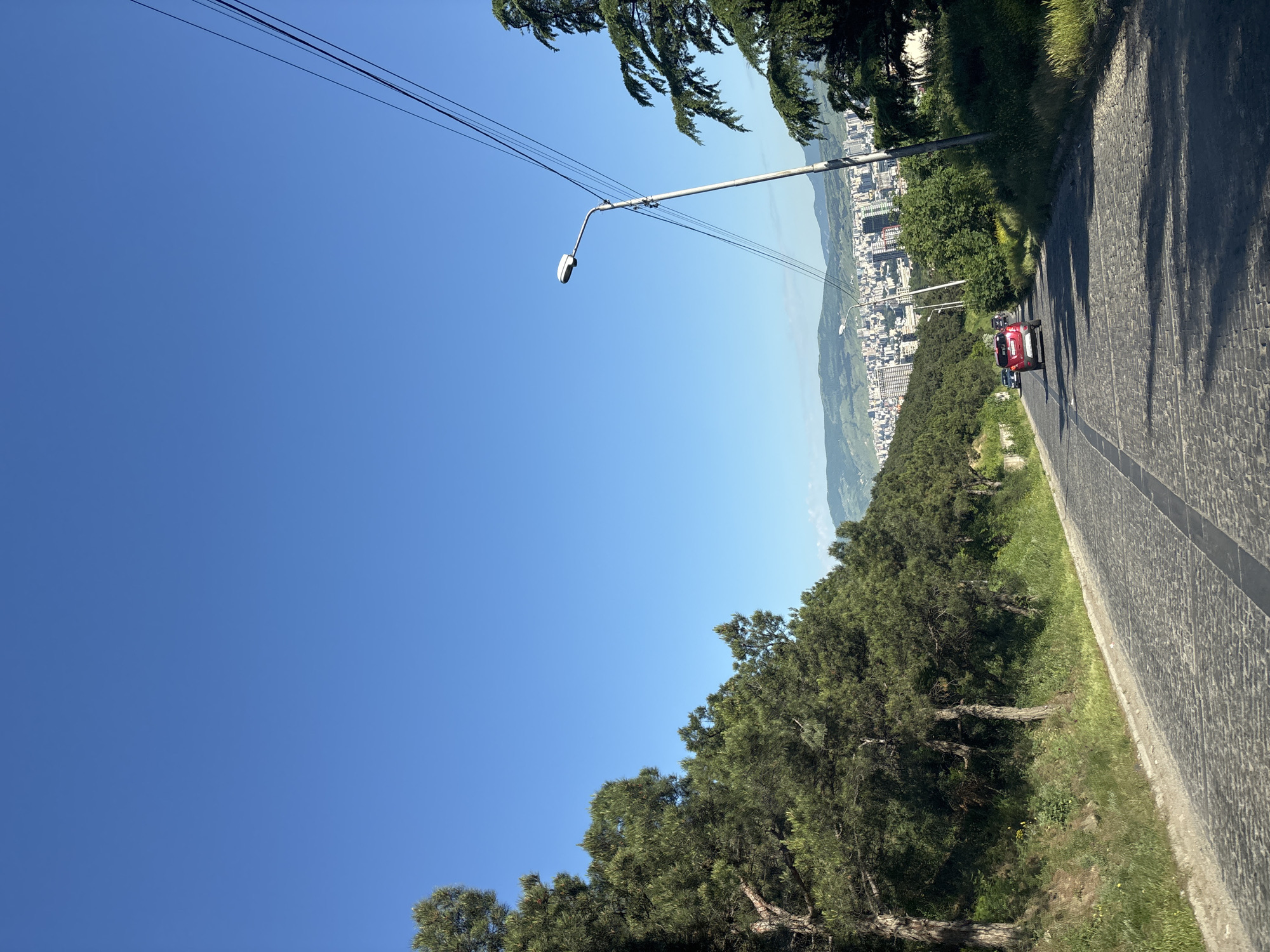 Morning drive captures scenic views across Tbilisi, Georgia