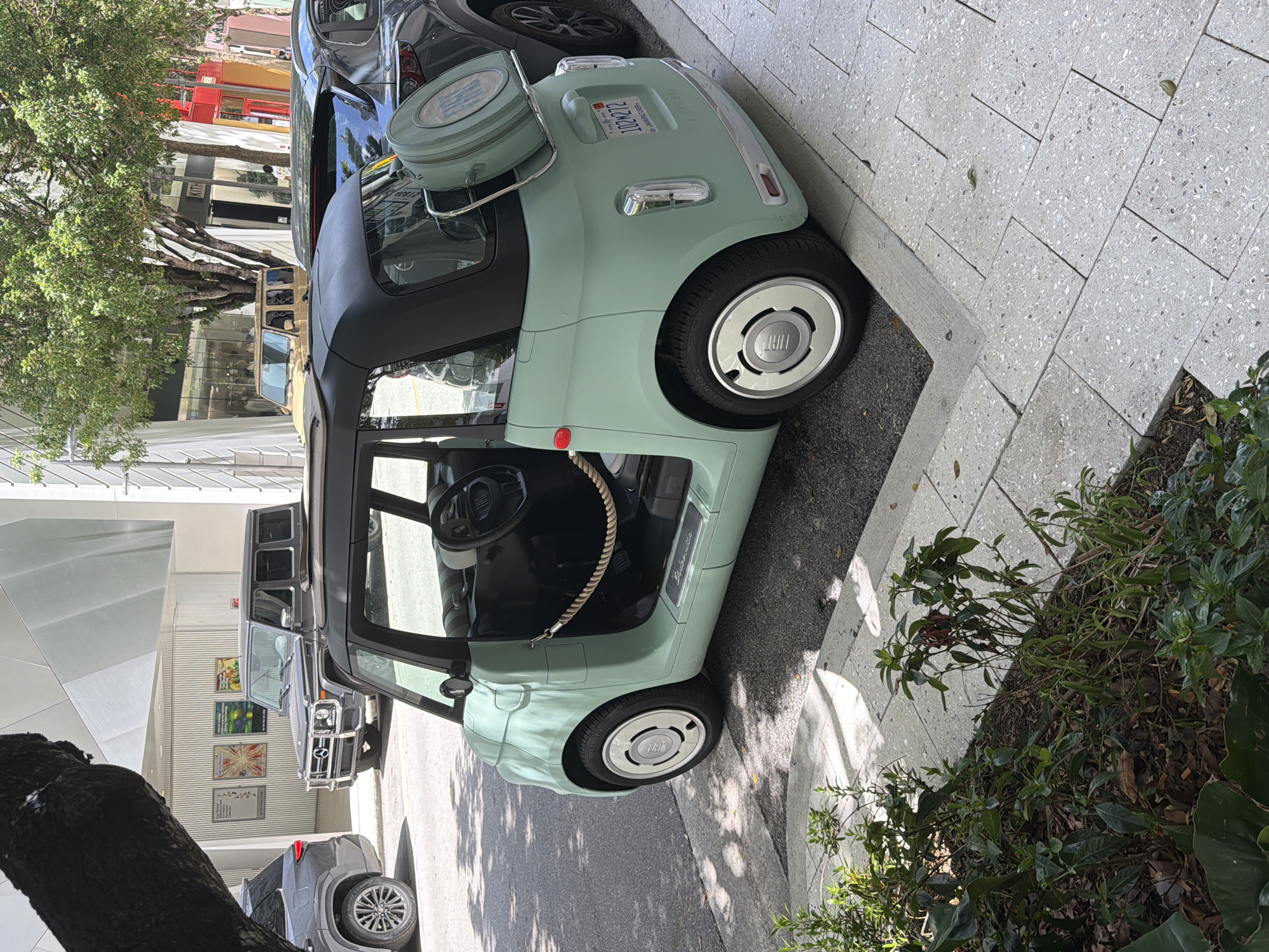 Miami afternoon: street parking, Louis Vuitton flagship, inside and out
