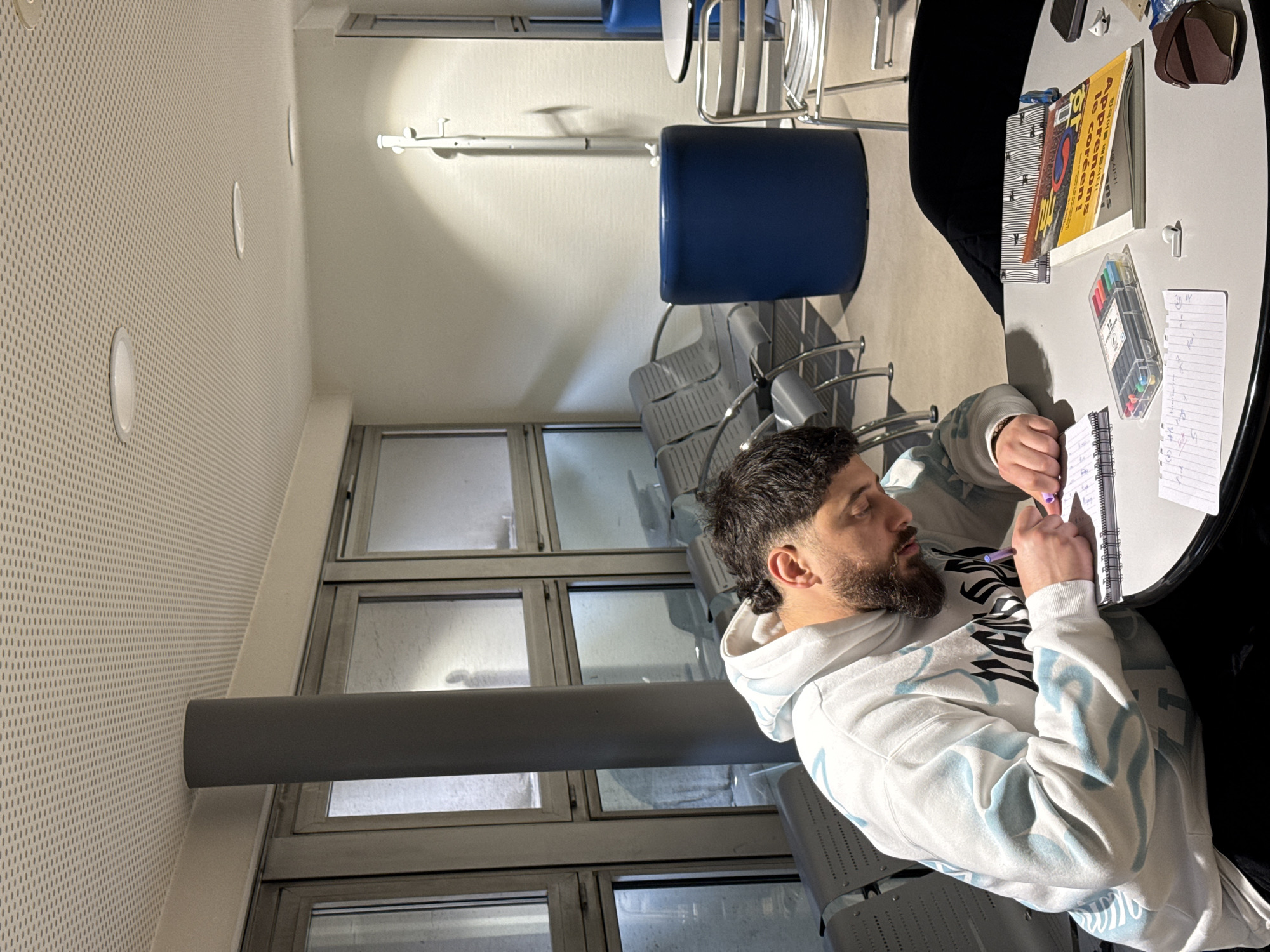 Man documented across Strasbourg locations cooking and visiting libraries