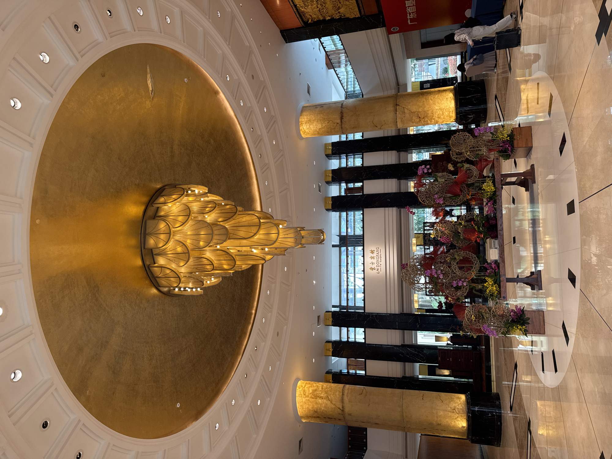 Ornate chandelier documented in luxury building, Yuexiu District
