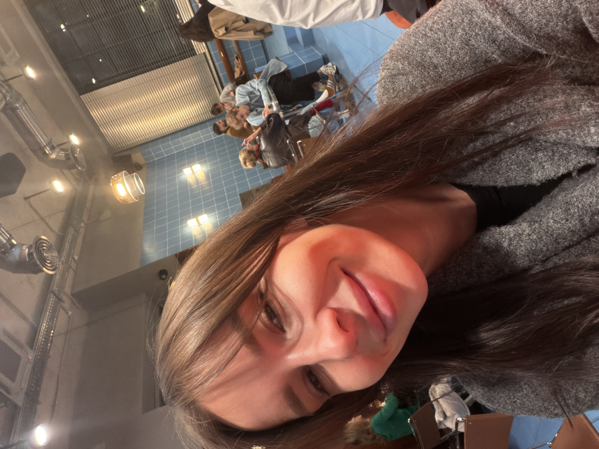 Casual dining and finger skateboarding captured at Moscow restaurant