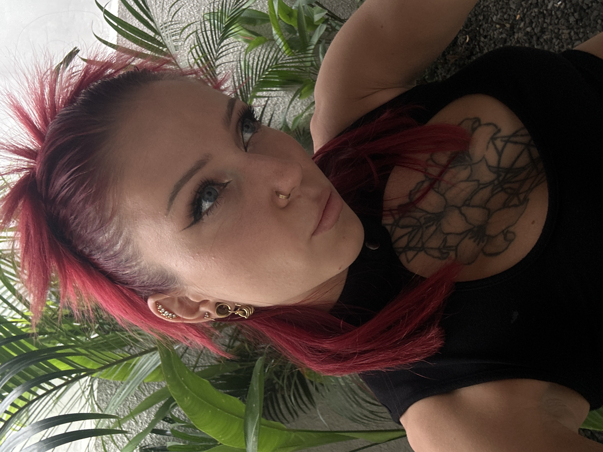 Red-haired individual photographed in casual portrait session, Dalung Indonesia