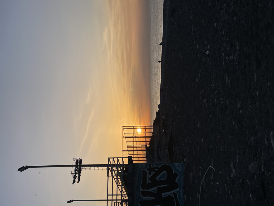 Sunset documented along Batumi's Black Sea coast by witnesses