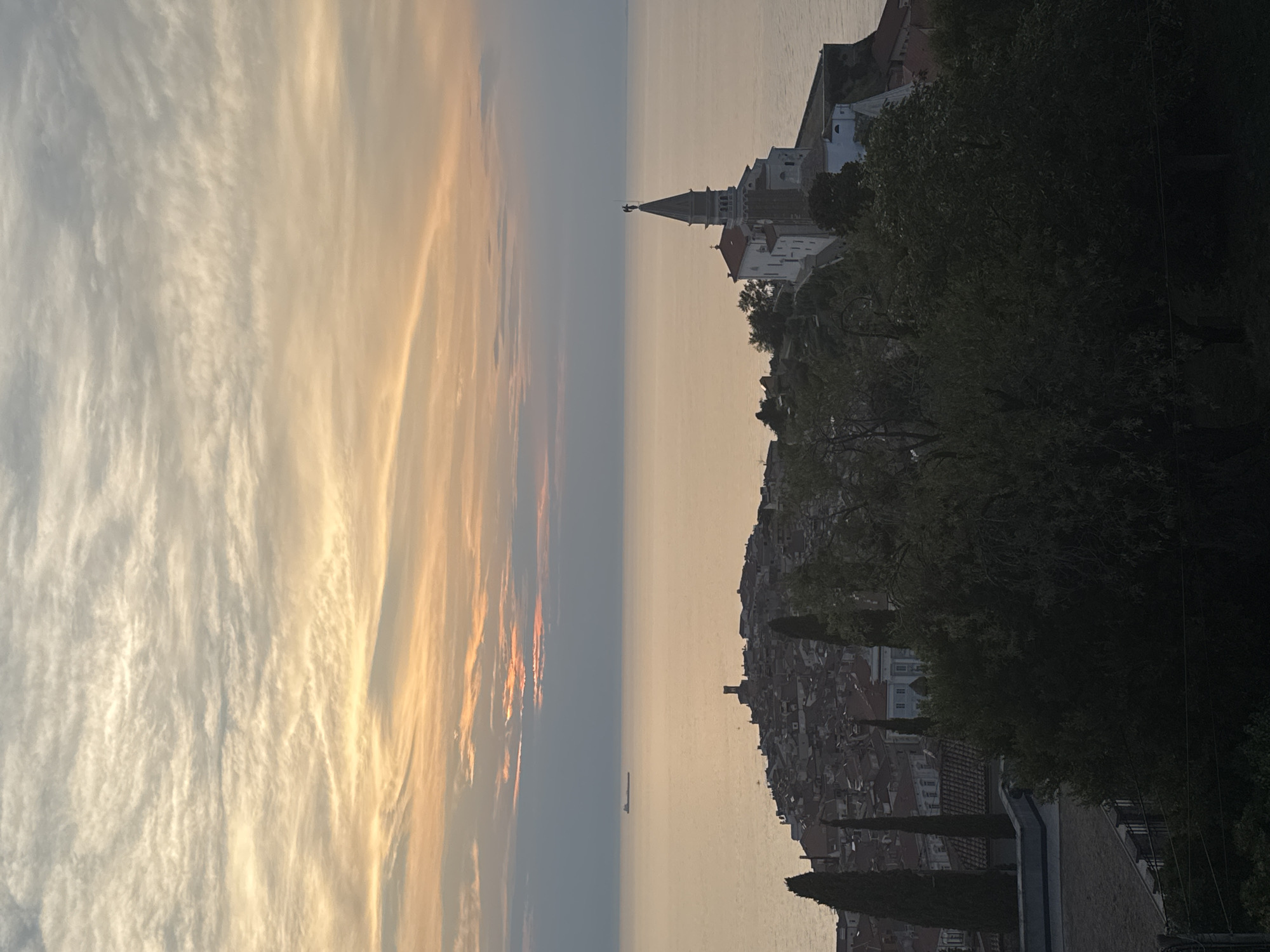 Coastal landscapes and castle stonework at golden hour