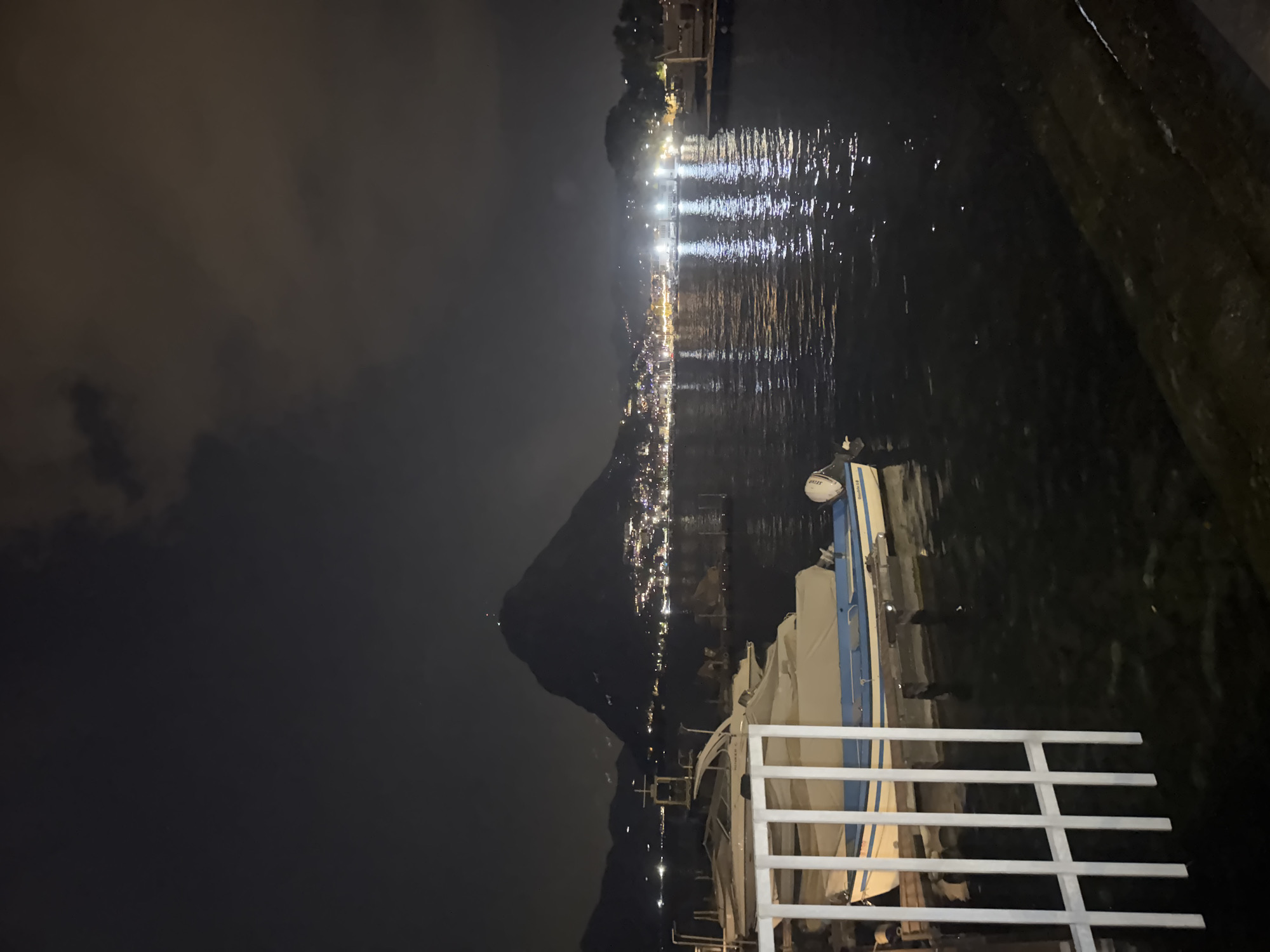 Lugano lakefront at night, marina to main street