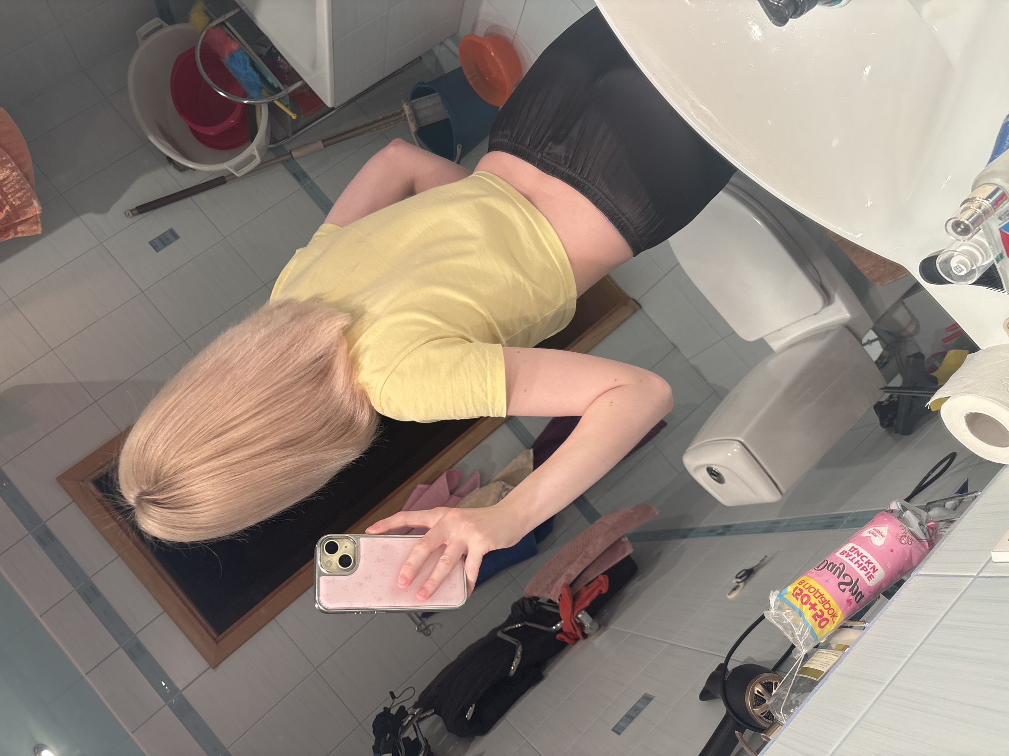 Bathroom mirror selfie session in Sinyavino, Russia